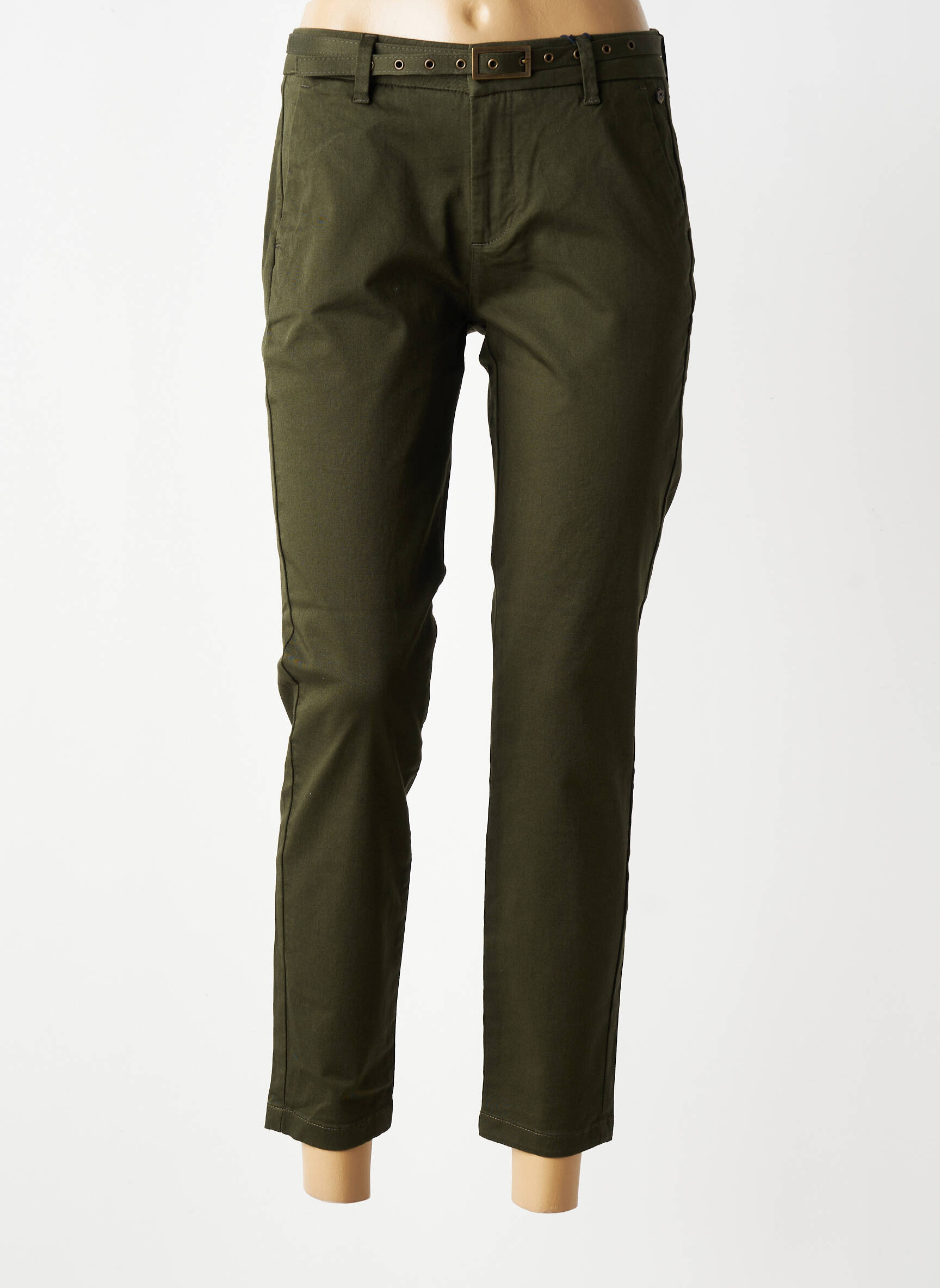 Pantalon 7/8 taille à pinces taille normale vert FREEMAN T.PORTER femme