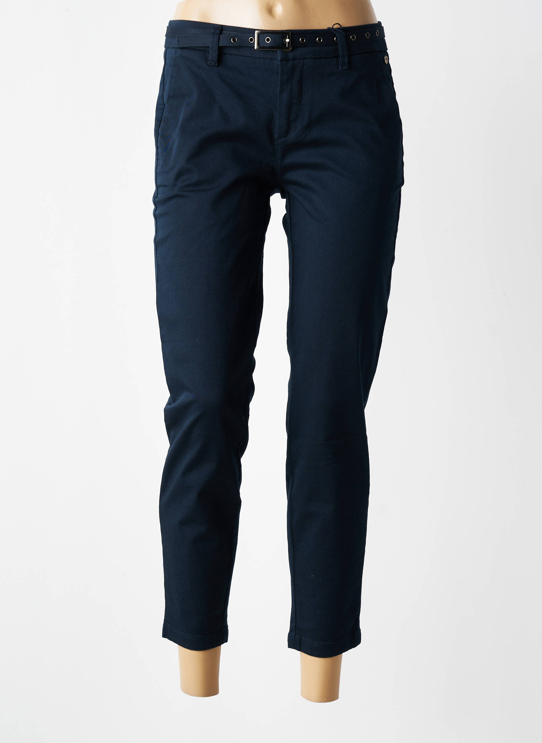 Pantalon 7/8 taille à pinces taille normale bleu FREEMAN T.PORTER femme