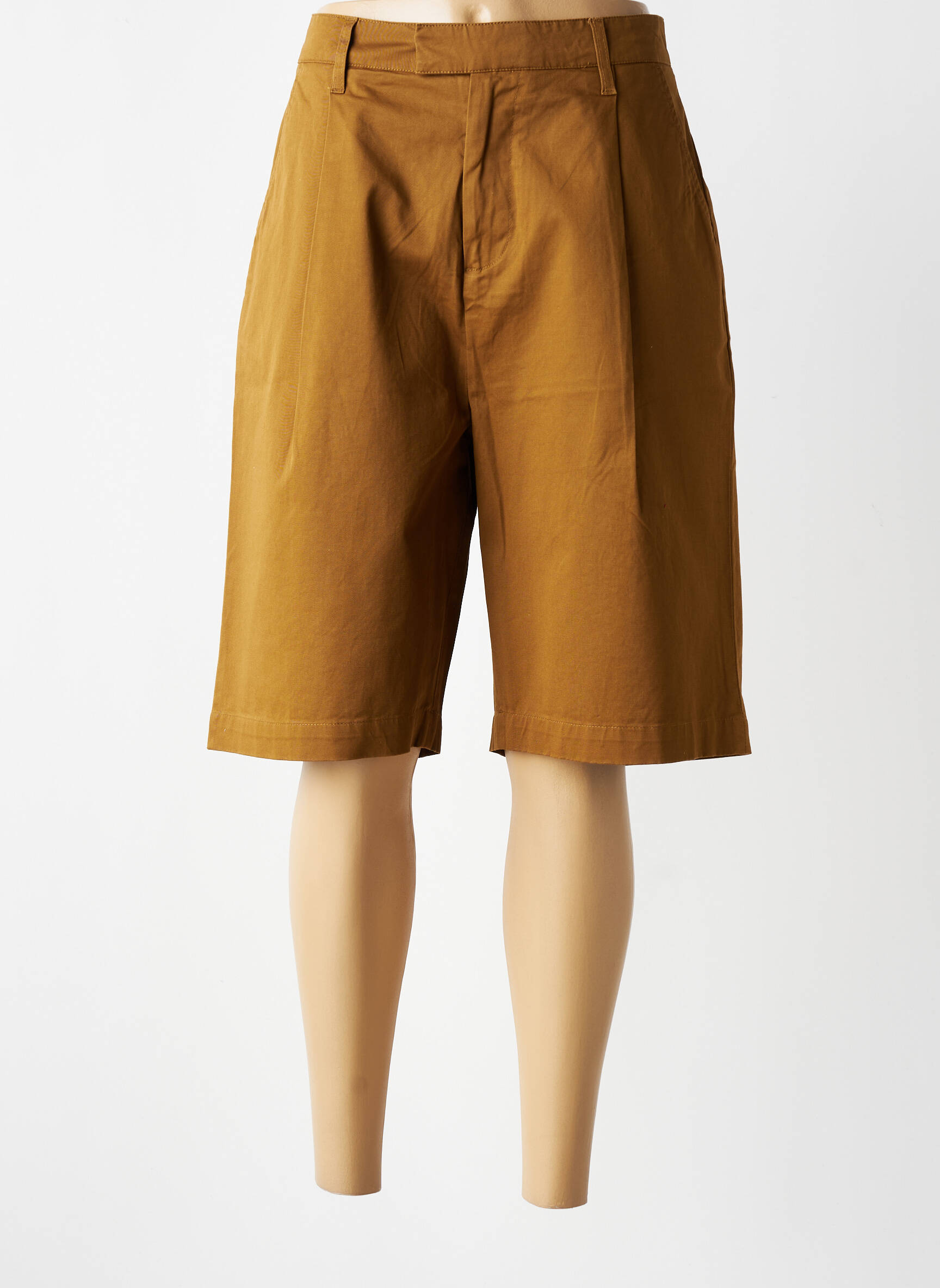 Bermuda taille haute taille haute marron LEON & HARPER femme