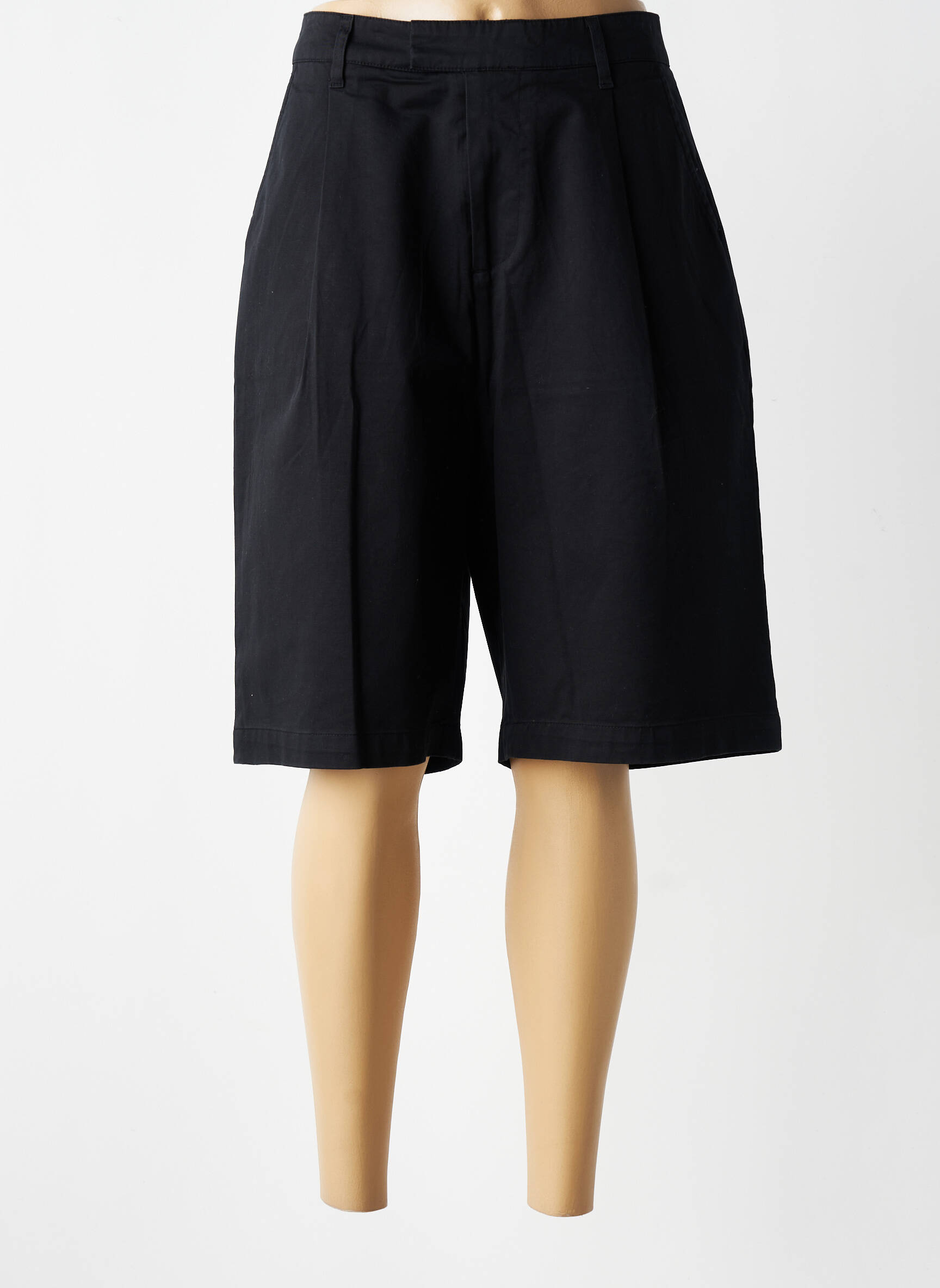 Bermuda taille haute taille haute noir LEON & HARPER femme