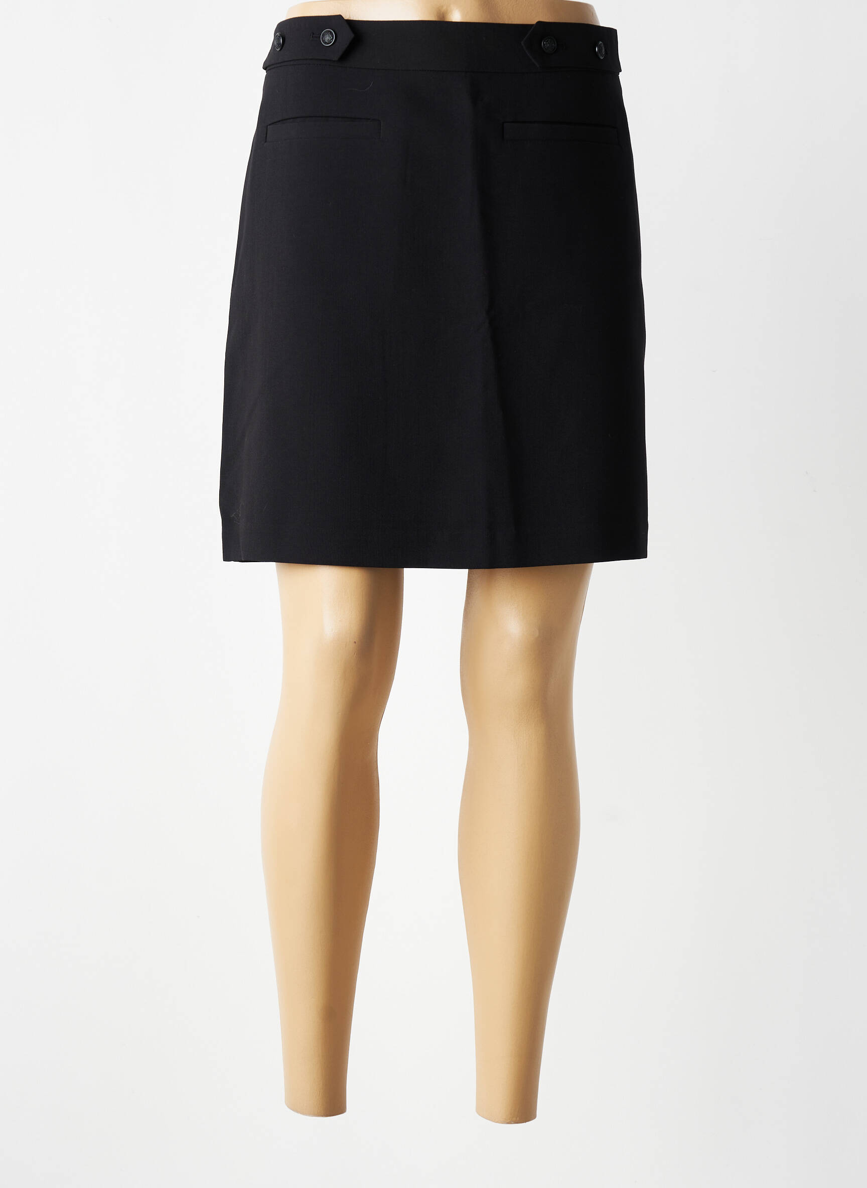 Jupe courte taille à pinces noir MKT STUDIO femme