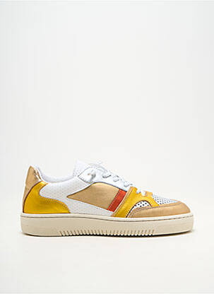 Baskets matière lisse talon plat jusqu'à 3cm jaune REGARD femme