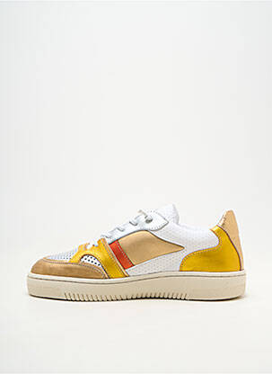 Baskets matière lisse talon plat jusqu'à 3cm jaune REGARD femme