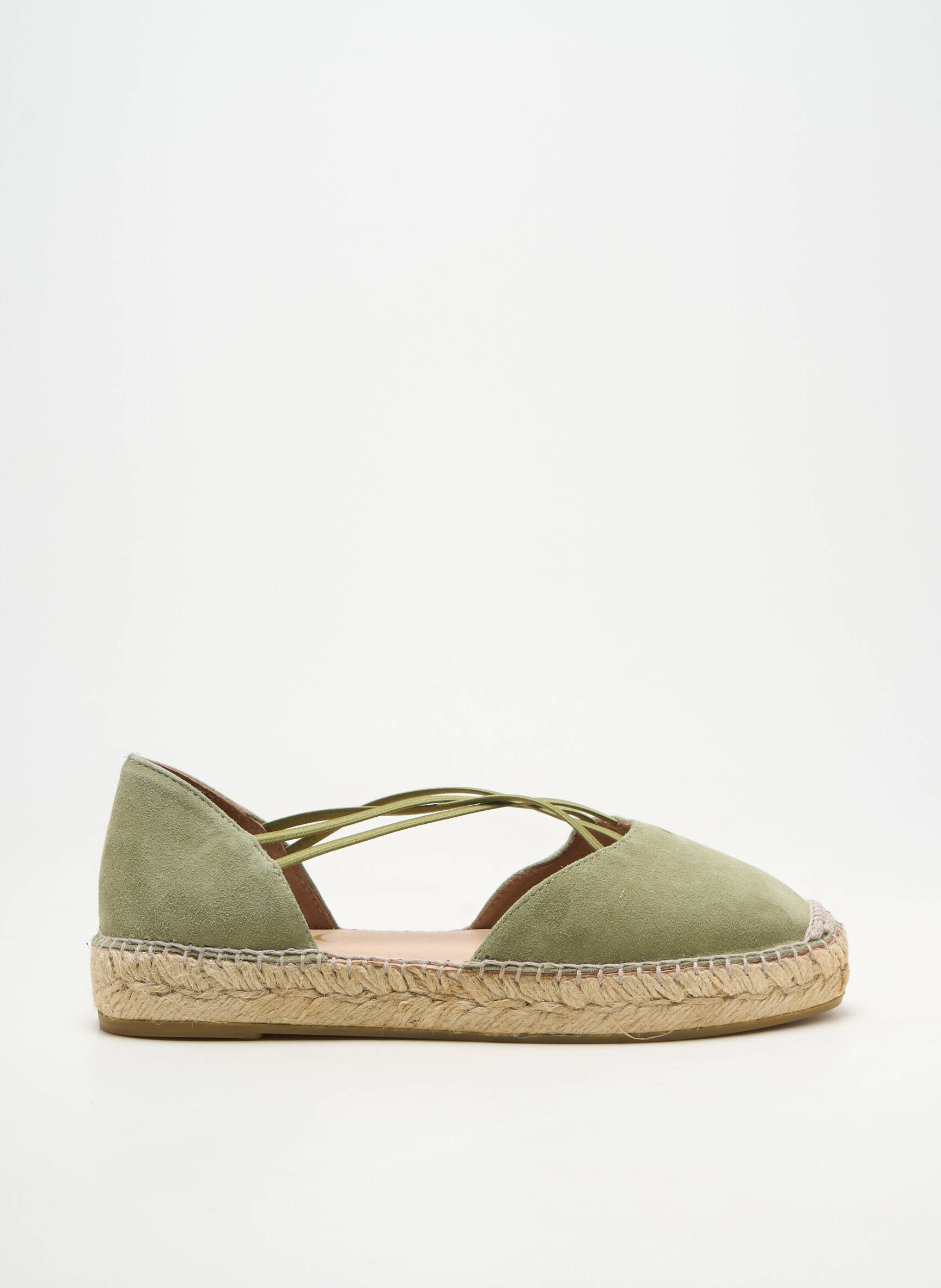 Espadrilles bout rond talon plat jusqu'à 3cm vert GAIMO femme