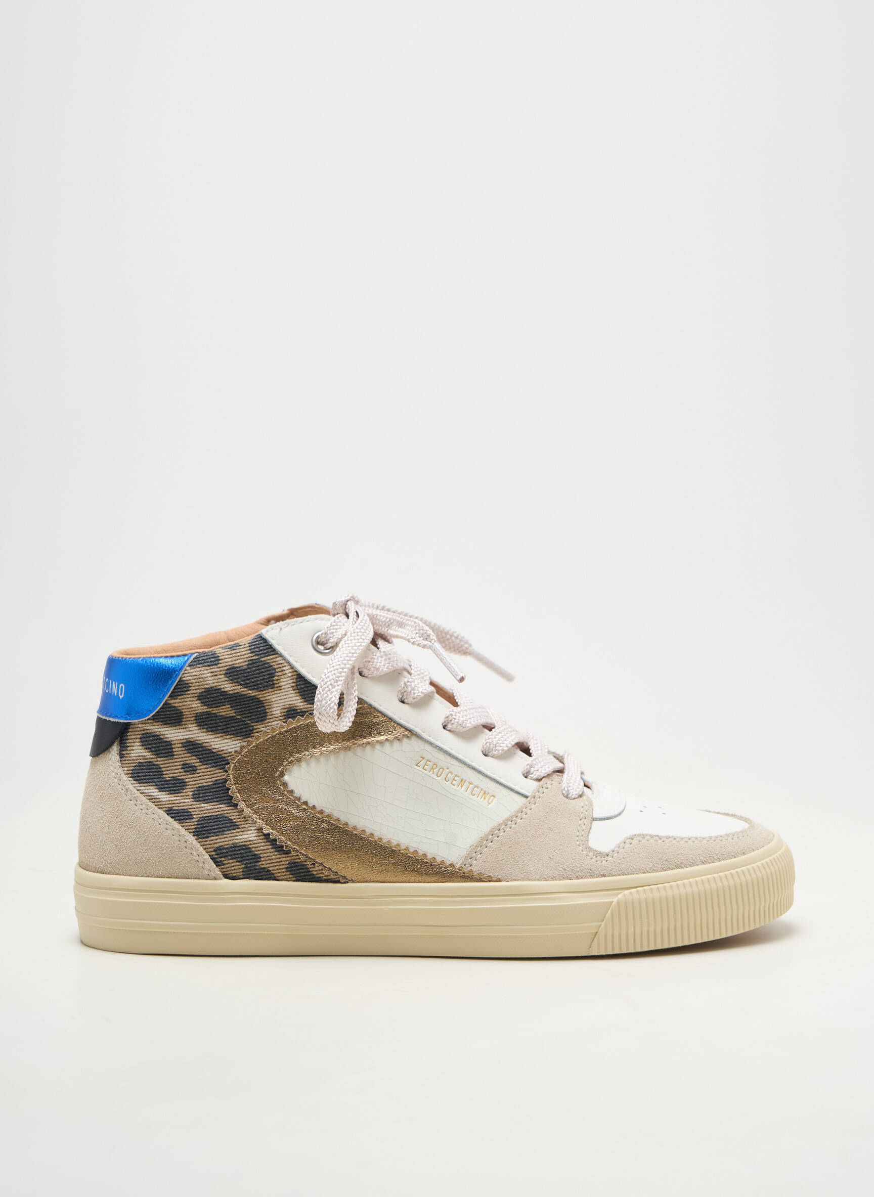 Baskets bout rond talon plat jusqu'à 3cm beige 0-105 femme