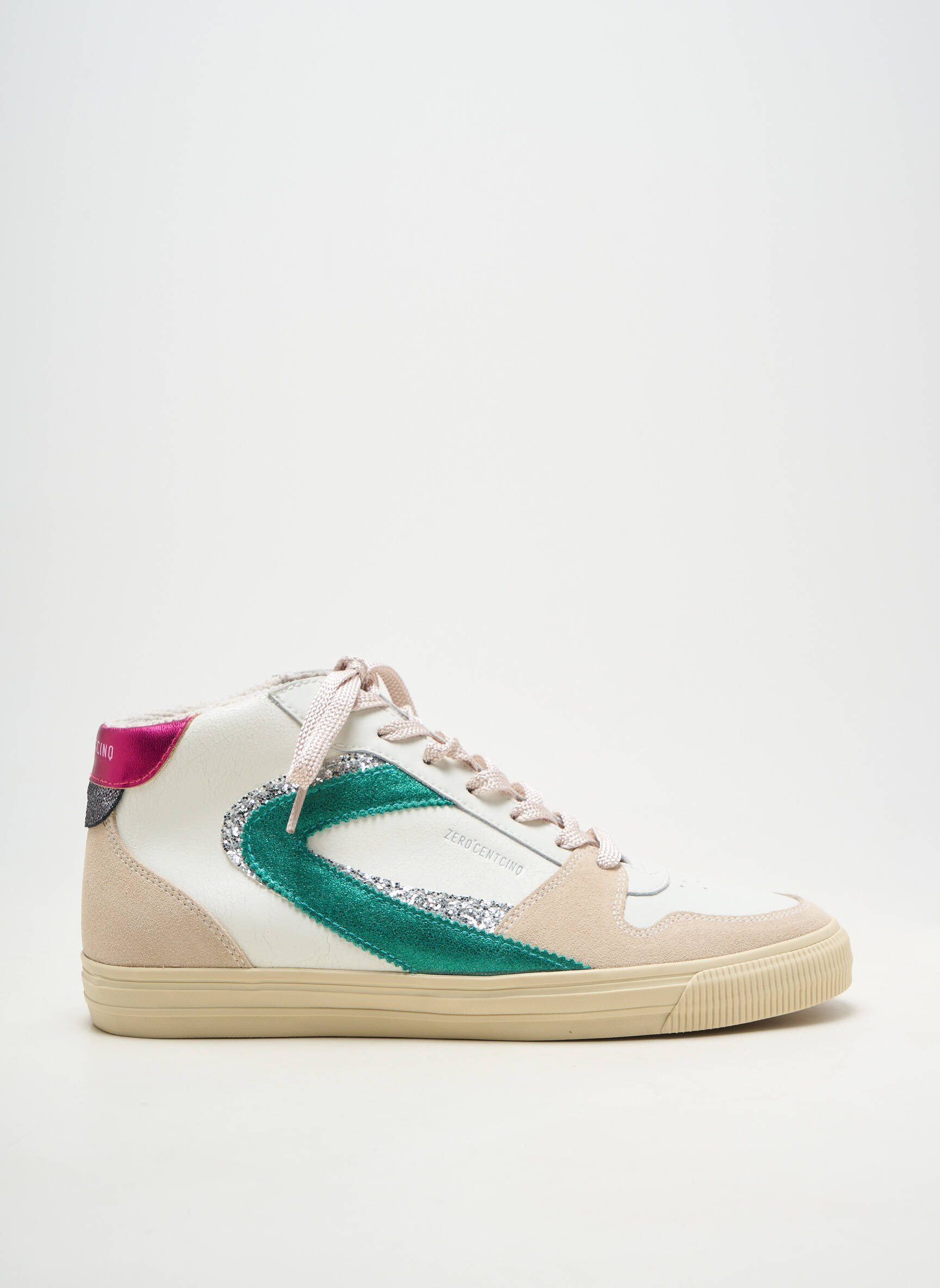 Baskets bout rond talon plat jusqu'à 3cm beige 0-105 femme