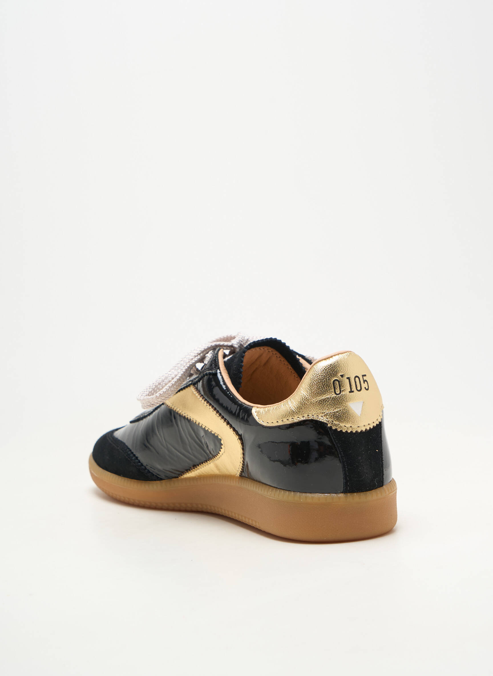 Baskets matière lisse talon plat jusqu'à 3cm noir 0-105 femme