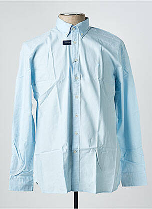 Chemise manches longues tissage popeline bleu HACKETT homme