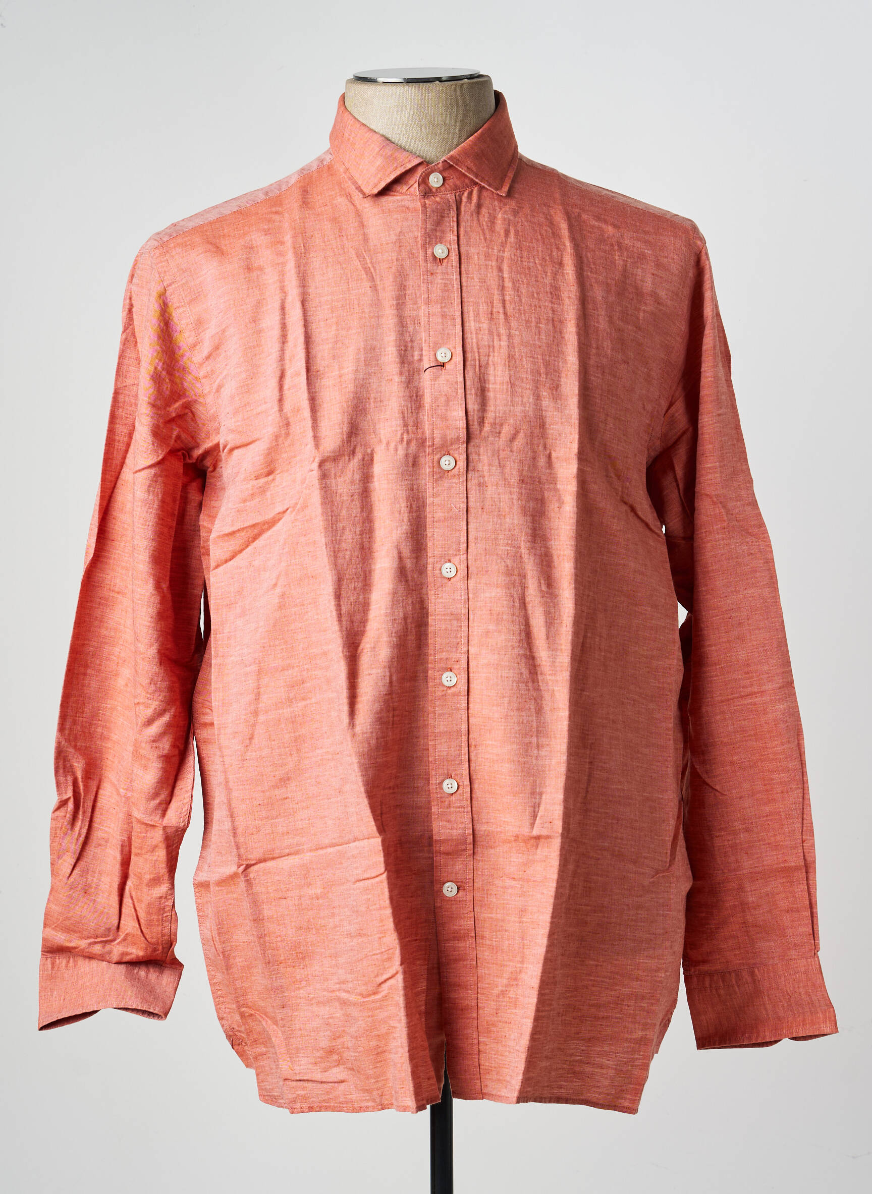 Chemise manches longues tissage popeline orange HACKETT homme