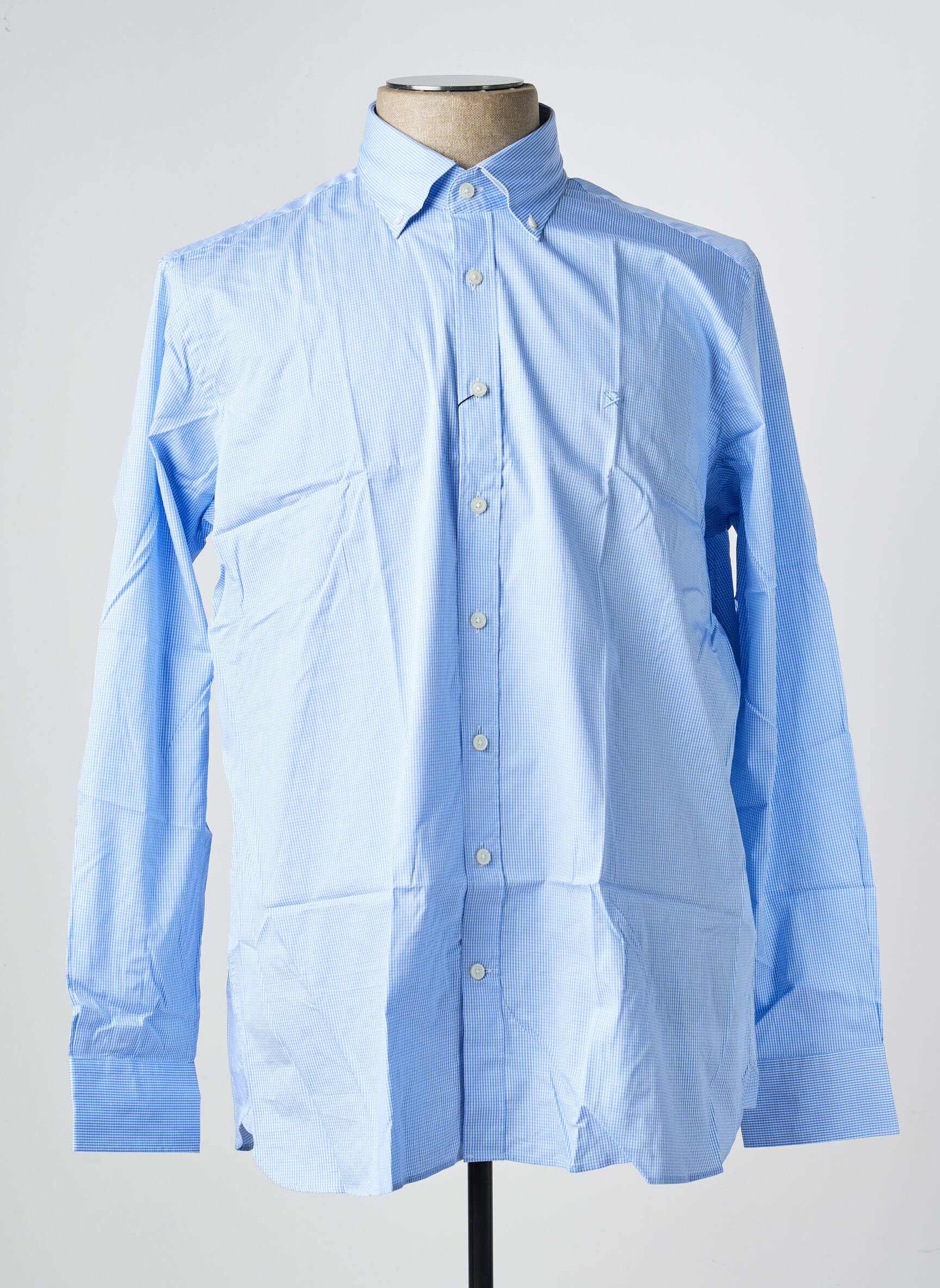 Chemise manches longues imprimé carreaux bleu HACKETT homme