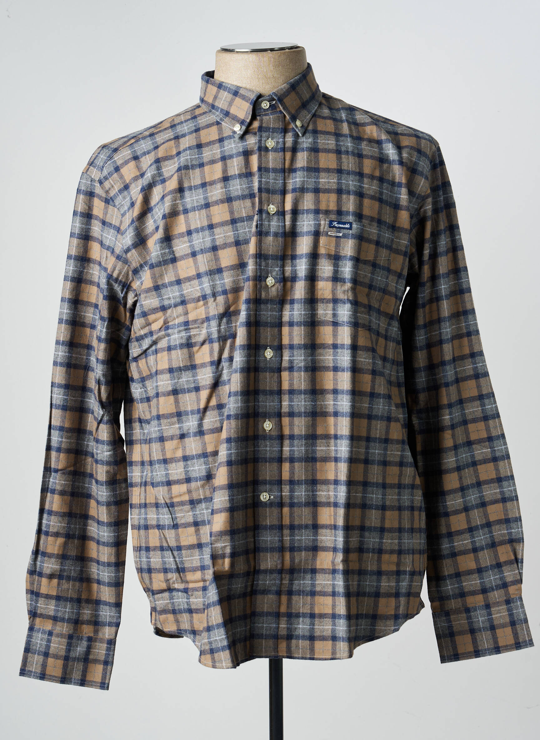 Chemise manches longues poches marron FACONNABLE homme