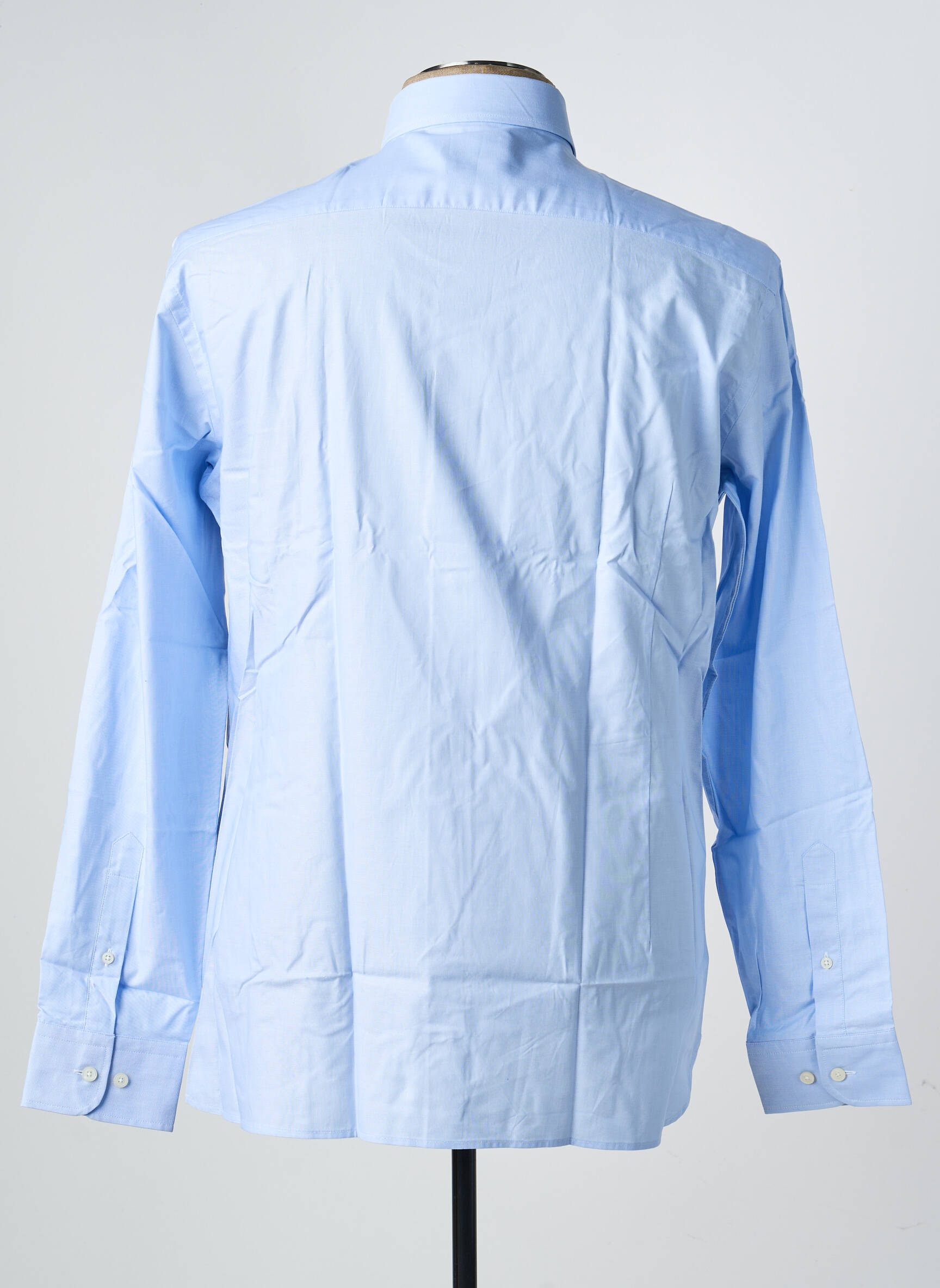 Chemise manches longues tissage popeline bleu HACKETT homme