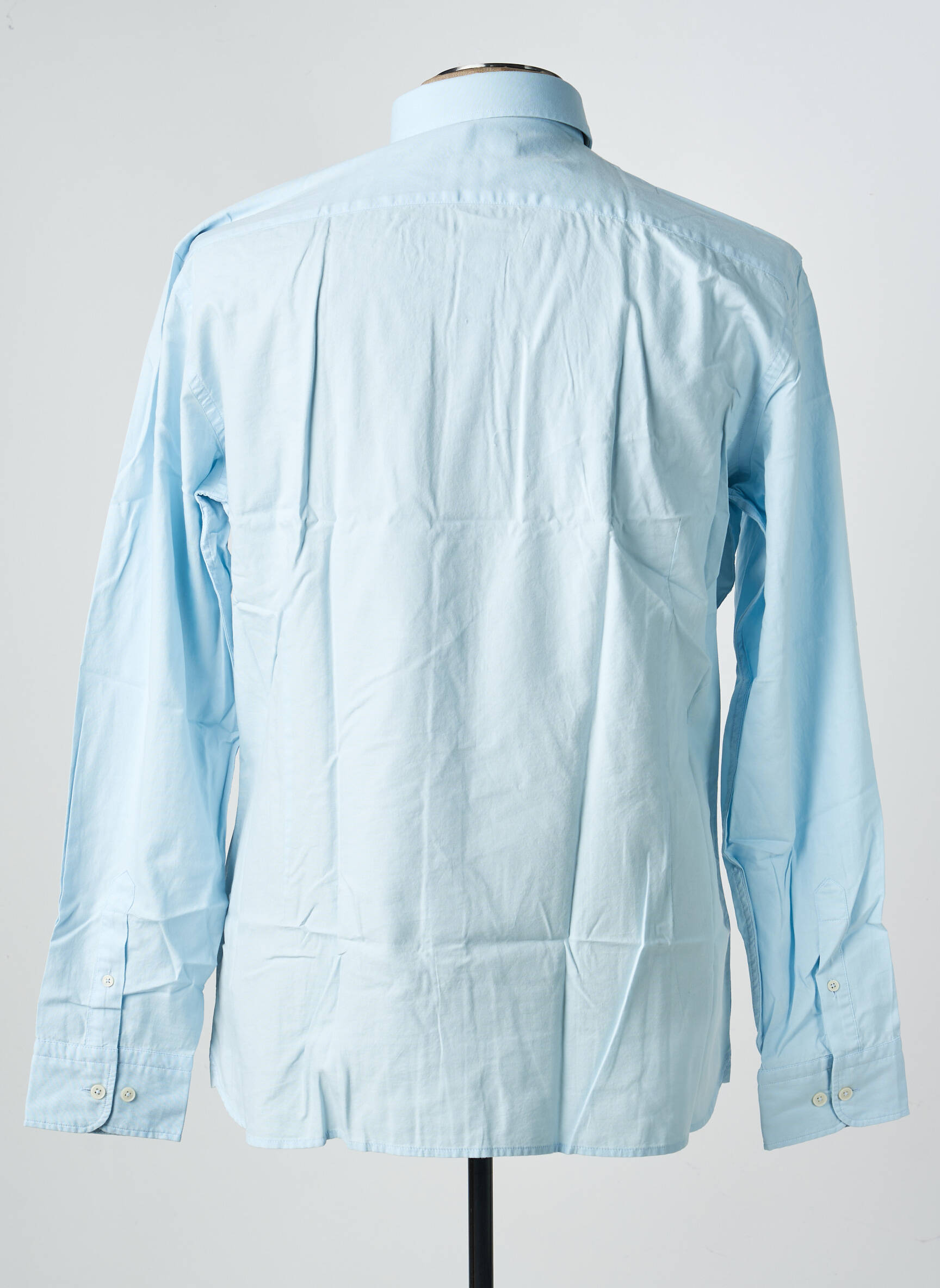Chemise manches longues tissage popeline bleu HACKETT homme