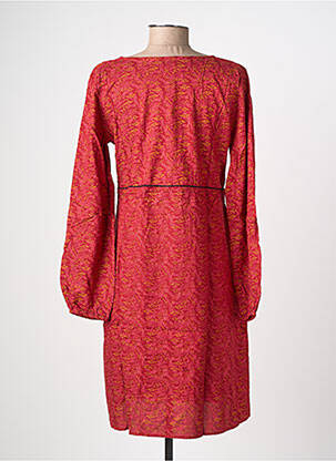 Robe mi-longue imprimé fantaisie manches longues rouge SINOE BY BAMBOO'S femme