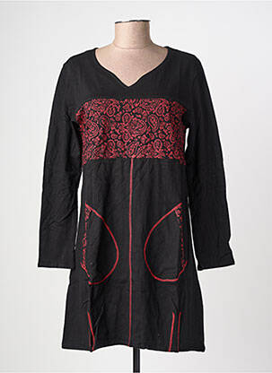Robe courte manches longues manches longues noir SINOE BY BAMBOO'S femme