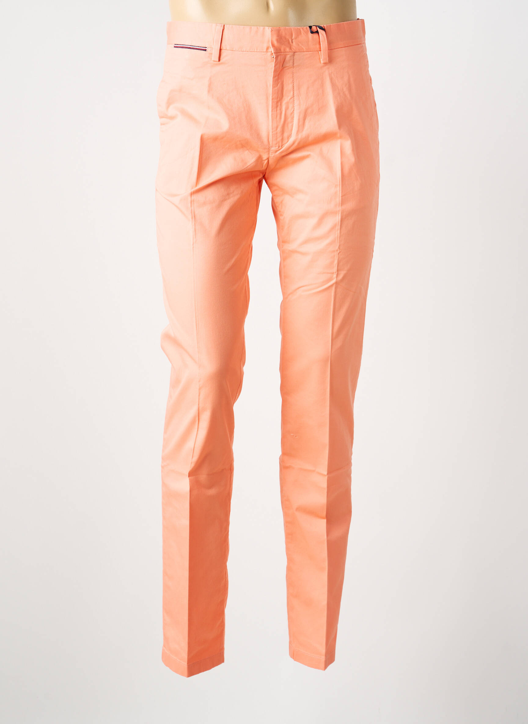 Pantalon chino fermeture zippée sous rabat avec crochet taille normale orange TOMMY HILFIGER homme