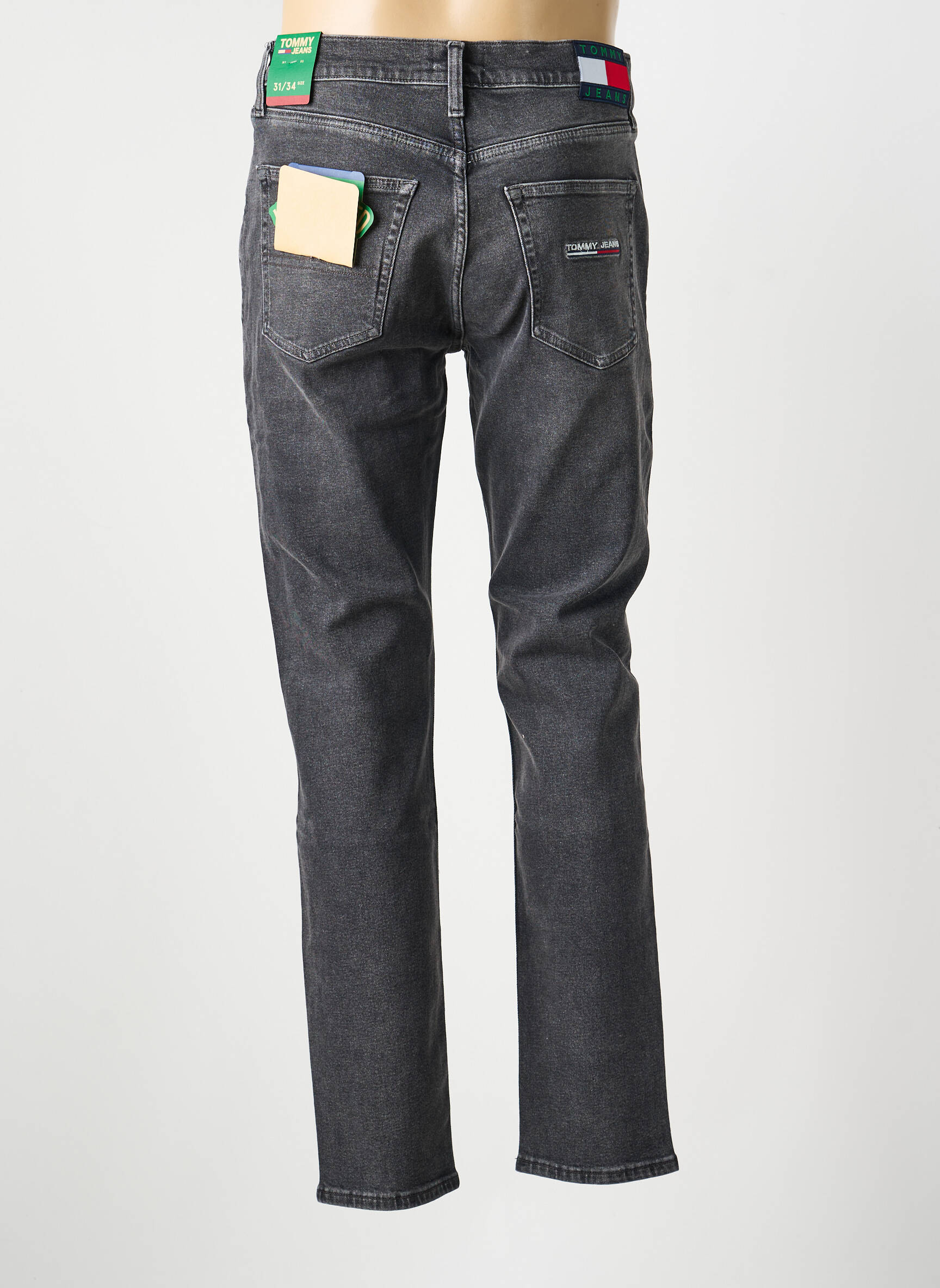 Jeans coupe slim stretch taille normale noir TOMMY HILFIGER homme