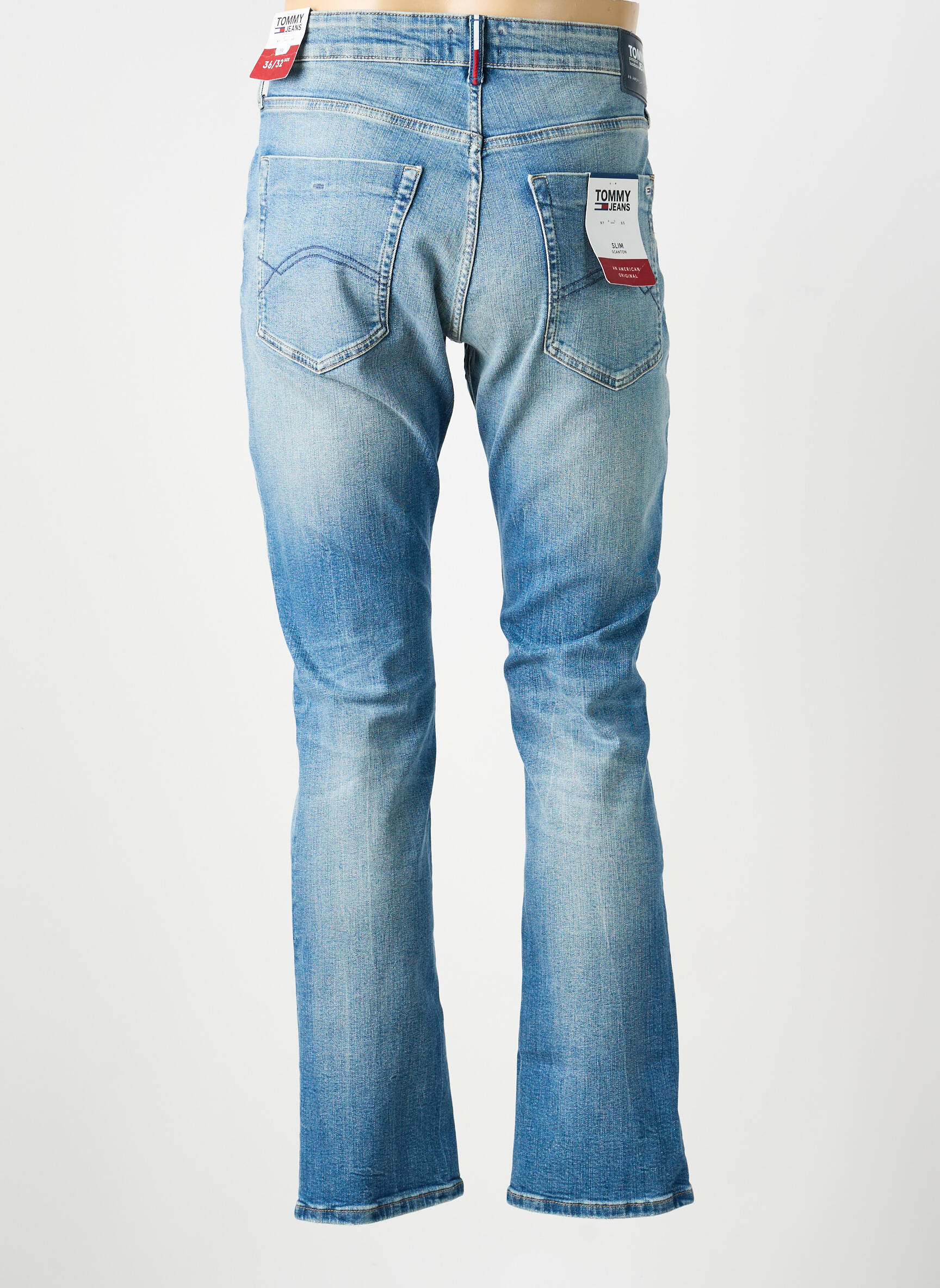 Jeans coupe slim stretch taille normale bleu TOMMY HILFIGER homme