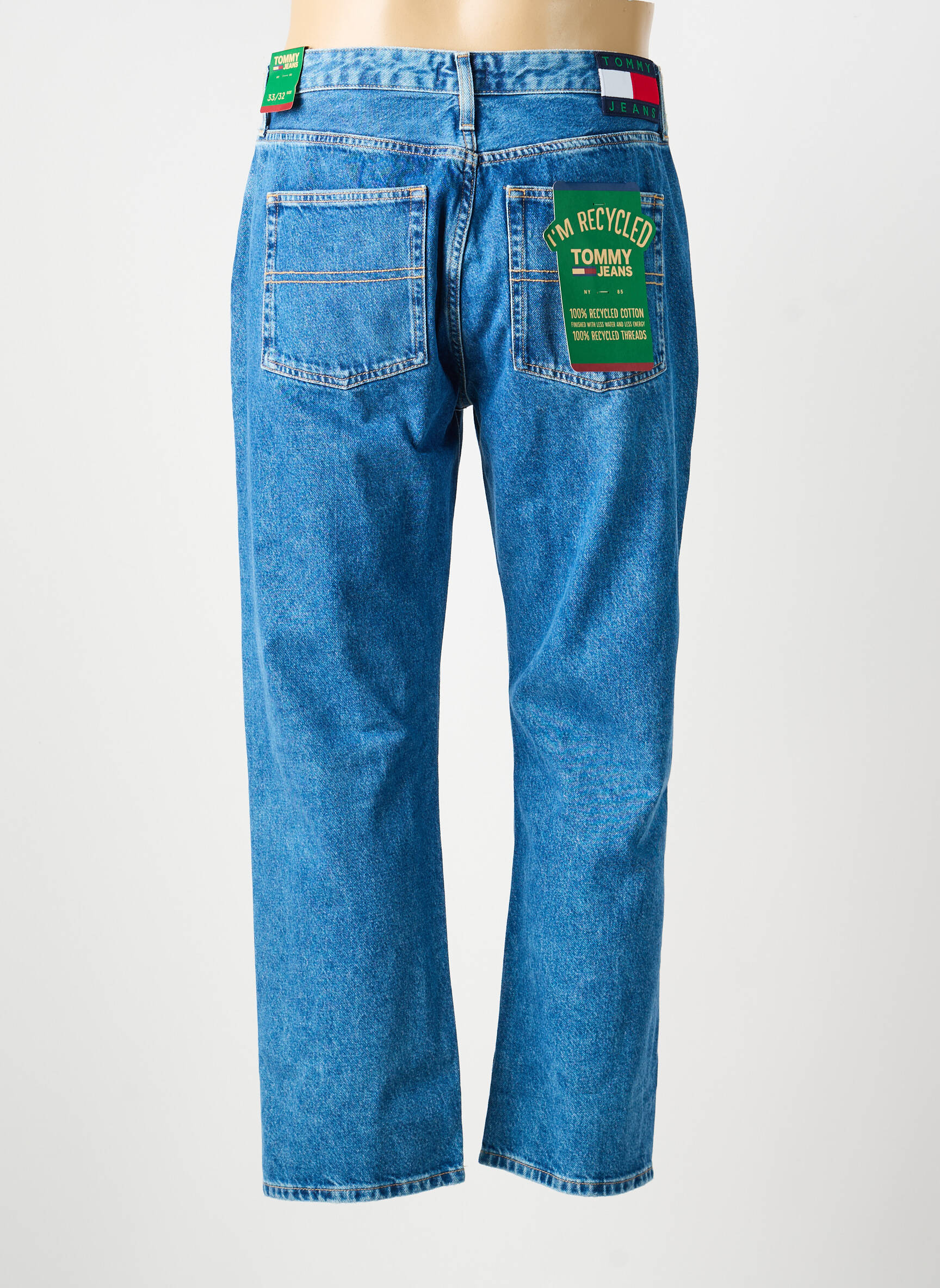 Jeans coupe droite stretch taille normale bleu TOMMY HILFIGER homme