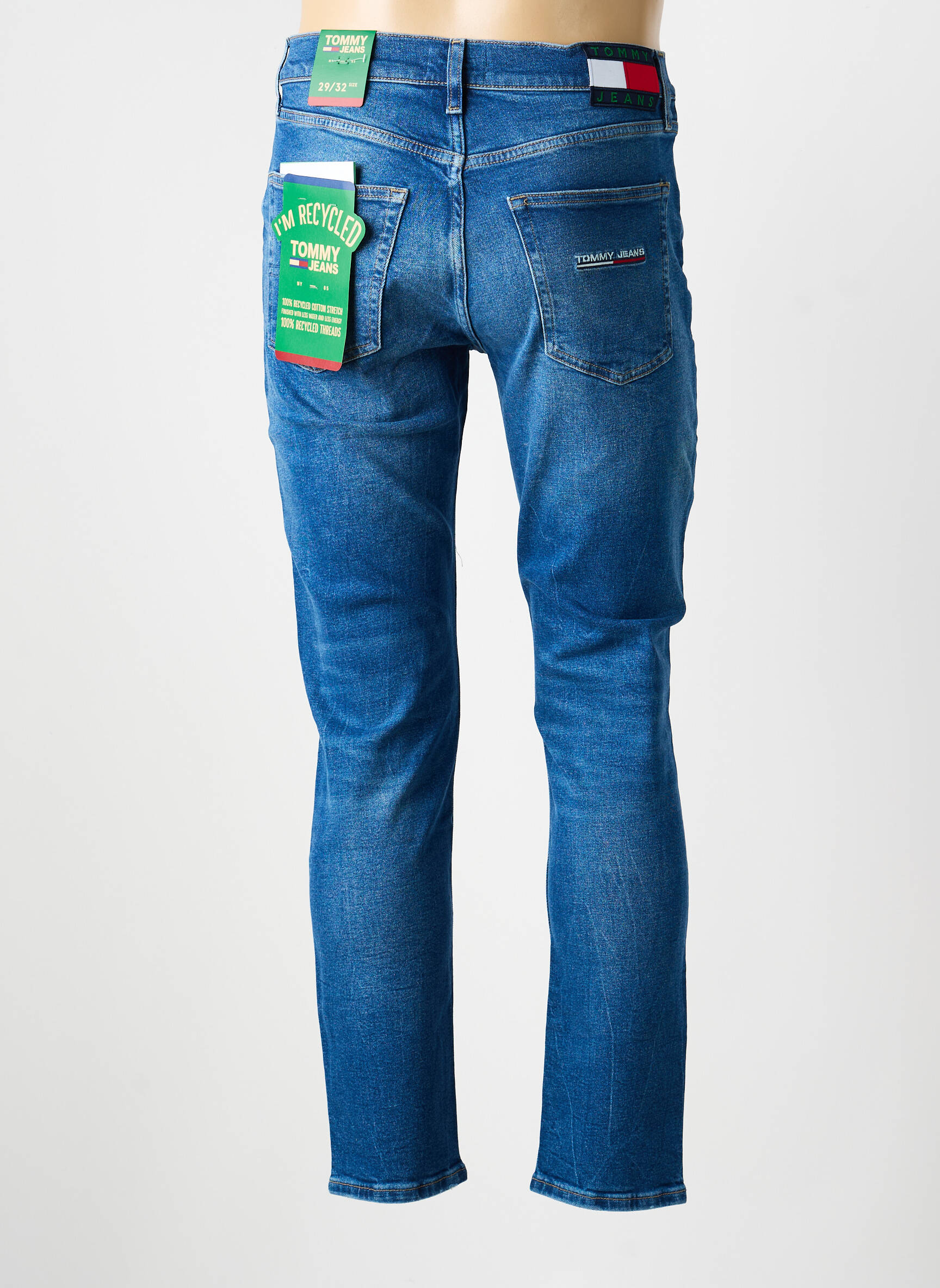 Jeans coupe slim stretch taille normale bleu TOMMY HILFIGER homme
