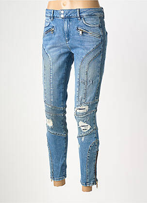 Jeans coupe slim effet usé délavé bleu TOMMY HILFIGER X GIGI HADID femme
