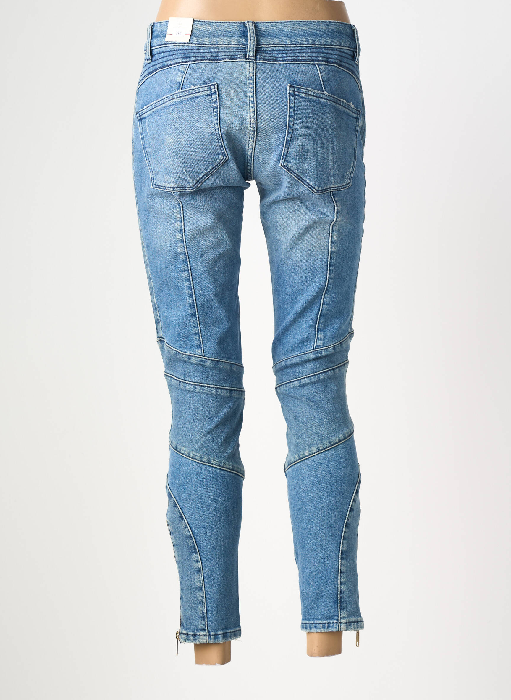 Jeans coupe slim effet usé délavé bleu TOMMY HILFIGER X GIGI HADID femme