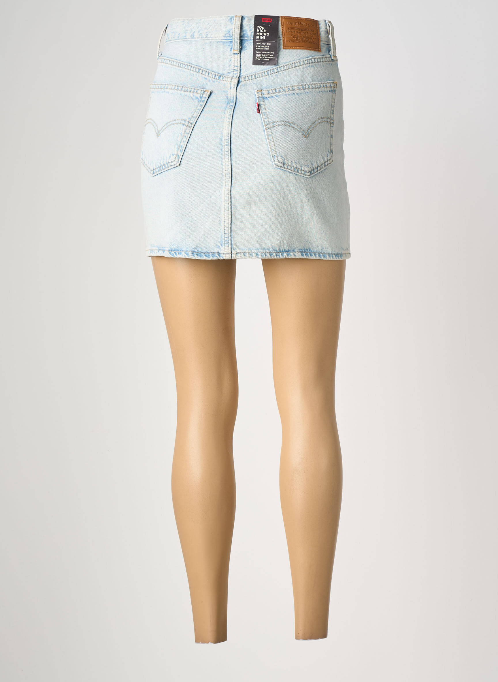 Jupe courte poches bleu clair LEVI'S femme