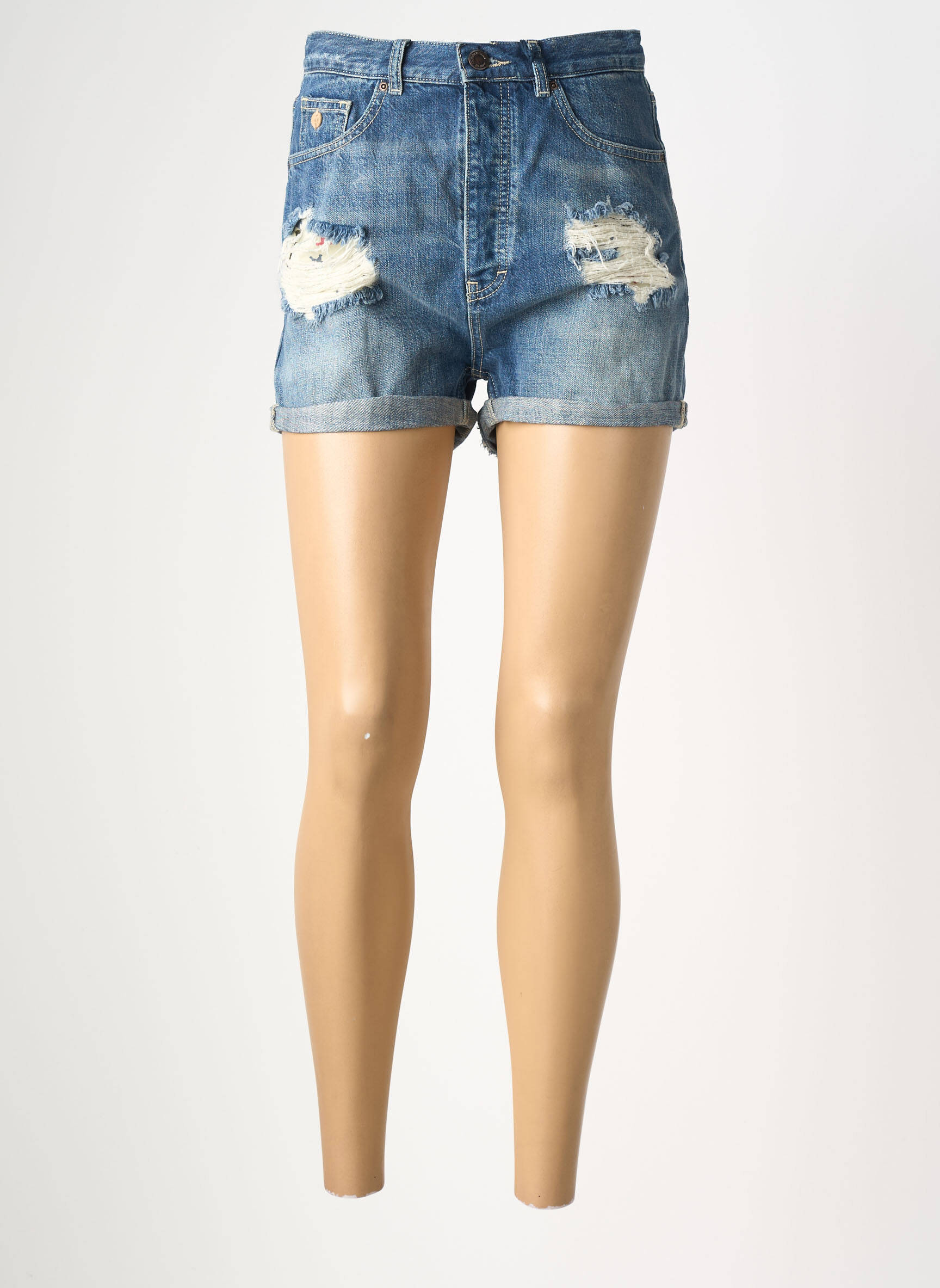 Short tissage denim taille haute bleu SCOTCH & SODA femme