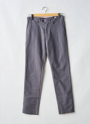 Pantalon chino fermeture zippée sous rabat avec crochet taille normale gris TOMMY HILFIGER homme