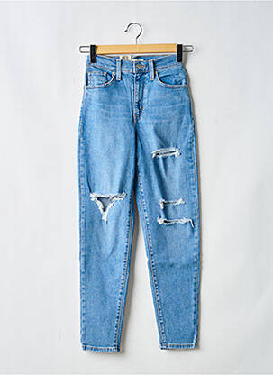Jean coupe mom effet usé délavé taille normale bleu LEVI'S femme
