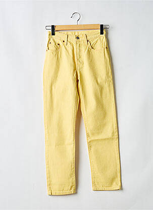 Jeans coupe droite broderie rivets taille haute jaune LEVI'S femme