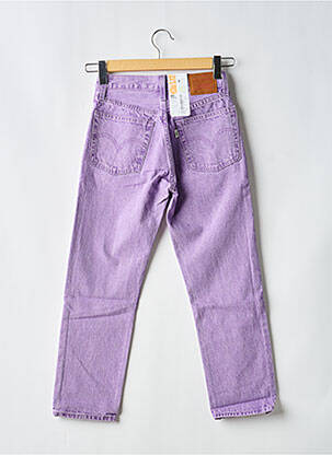 Jeans coupe droite broderie rivets taille haute violet LEVI'S femme