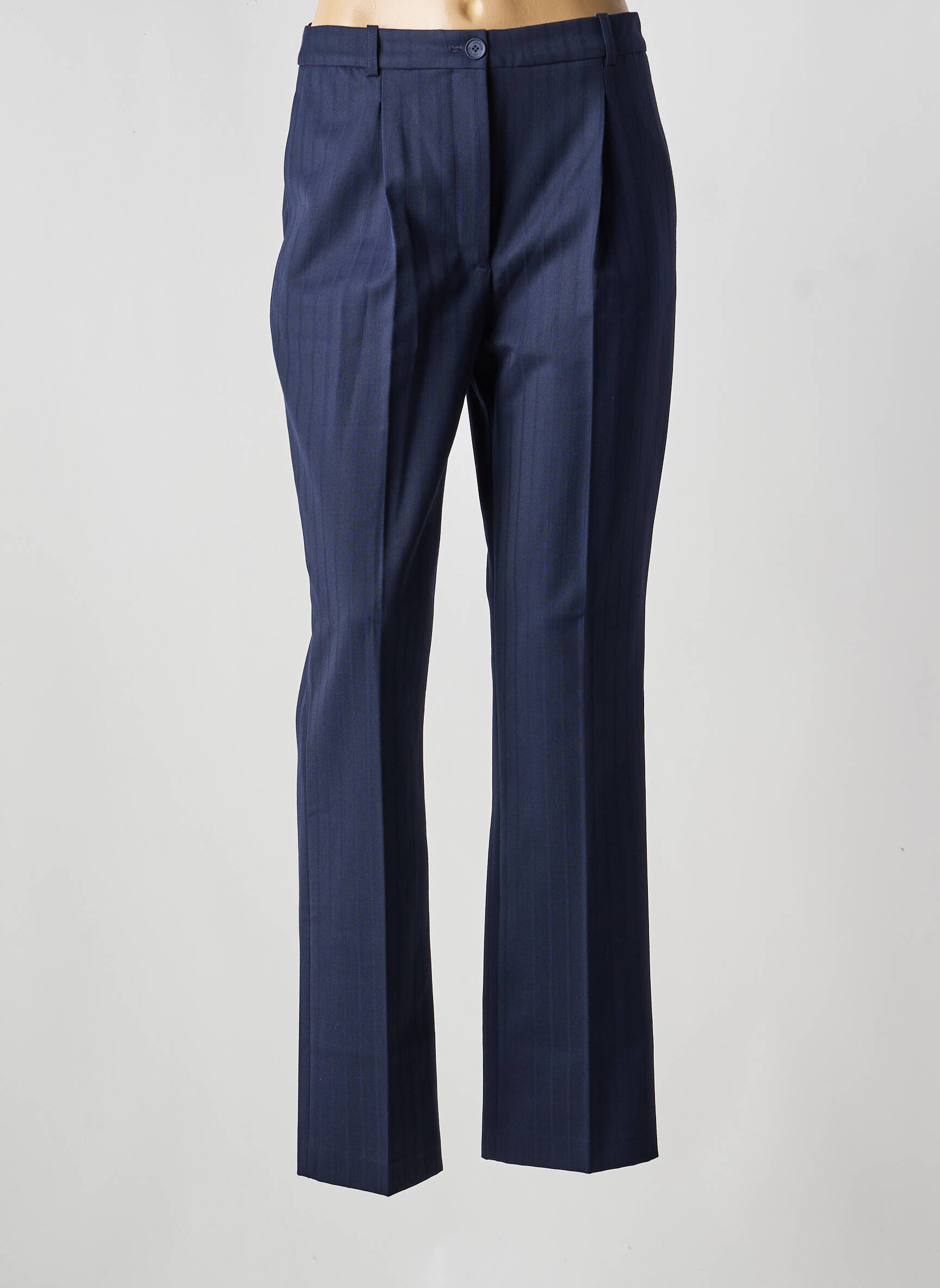 Pantalon droit stretch taille normale bleu LACOSTE femme