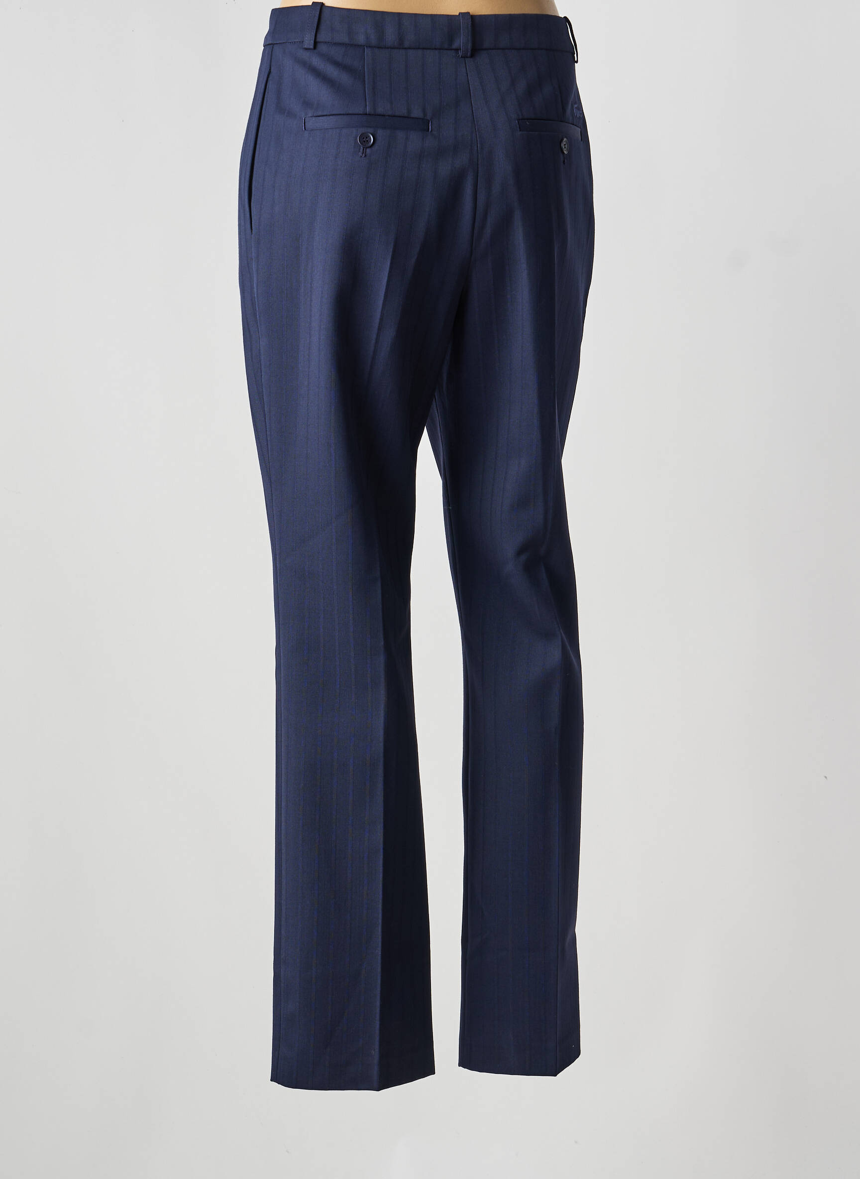 Pantalon droit stretch taille normale bleu LACOSTE femme