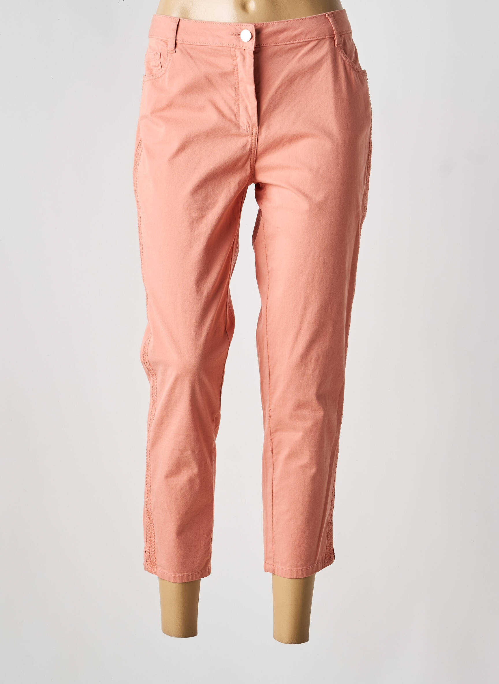 Pantalon 7/8 stretch taille normale rose FUEGO WOMAN femme