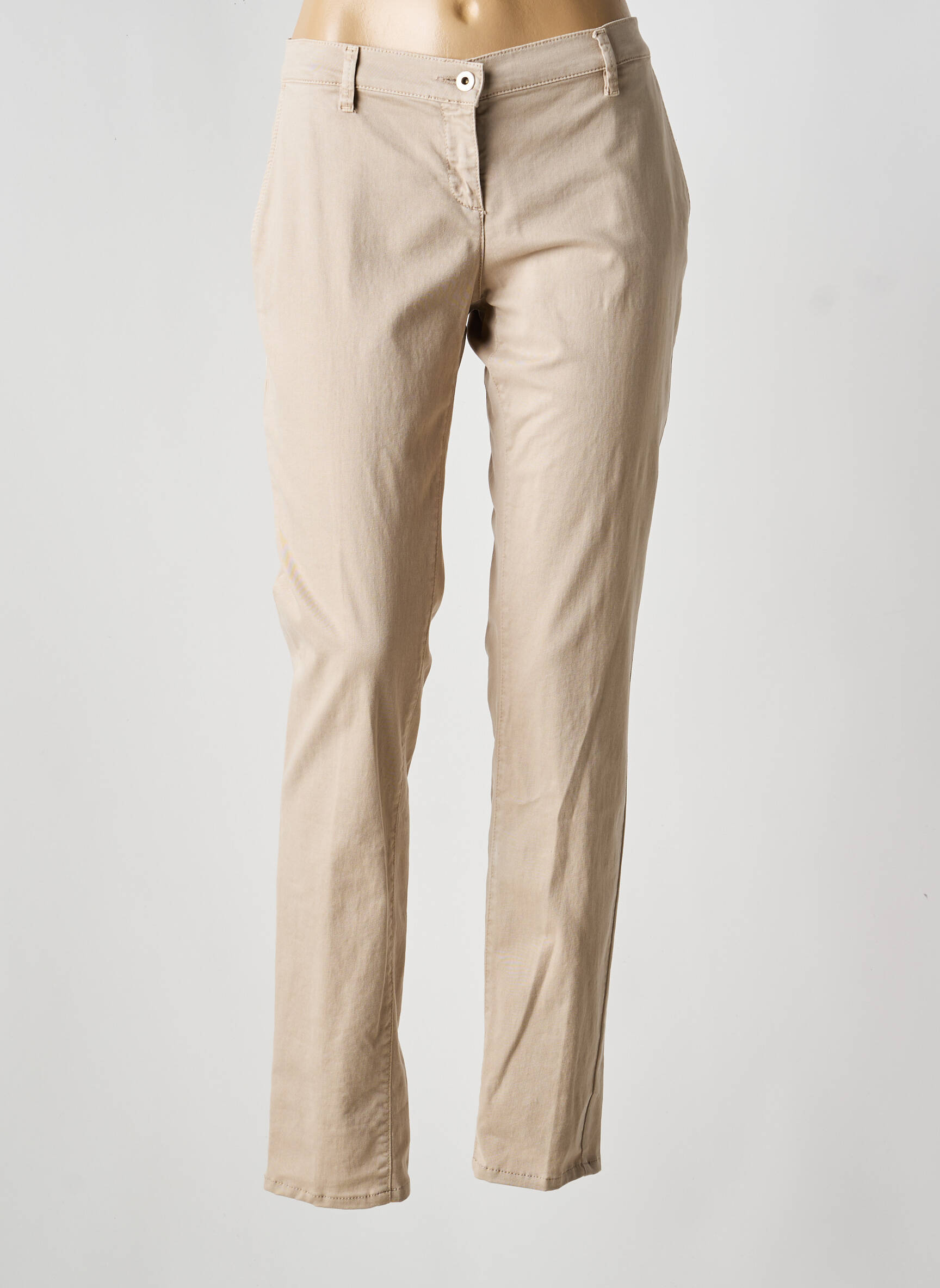Pantalon chino tissage popeline taille normale beige TRUSSARDI JEANS femme