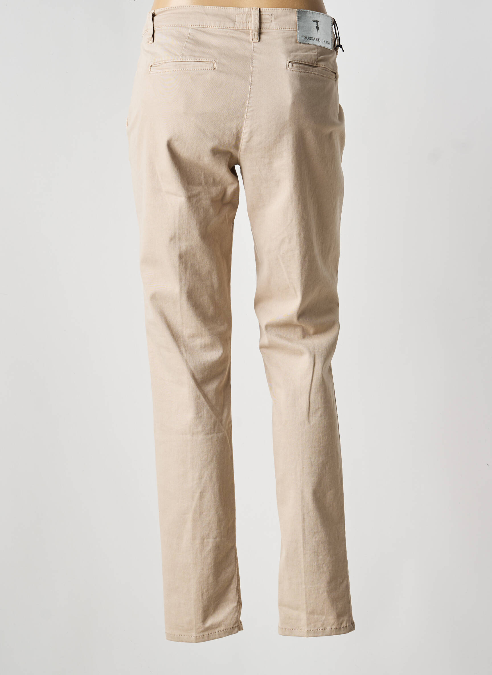 Pantalon chino tissage popeline taille normale beige TRUSSARDI JEANS femme