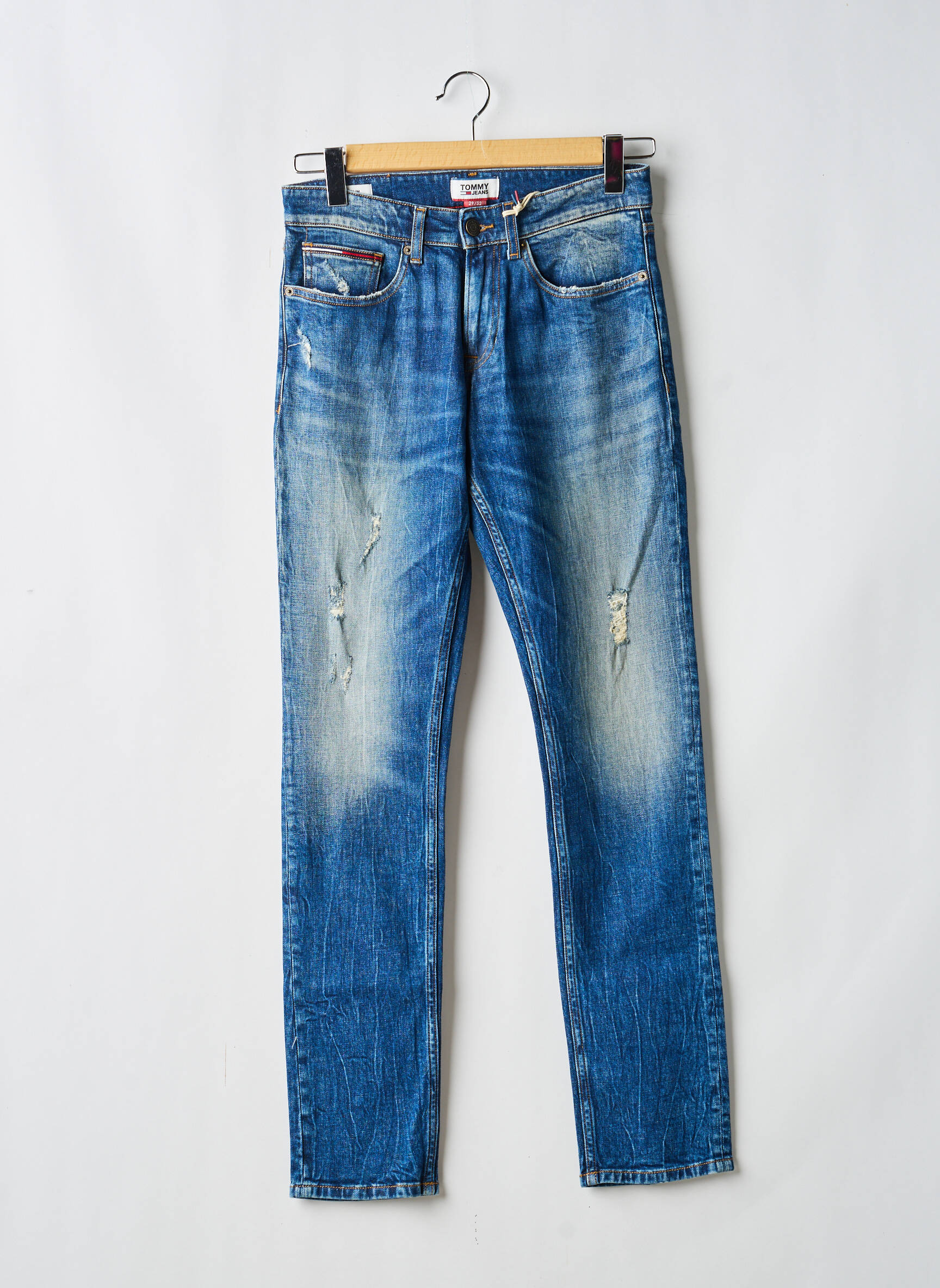 Jeans coupe slim stretch taille normale bleu TOMMY HILFIGER homme