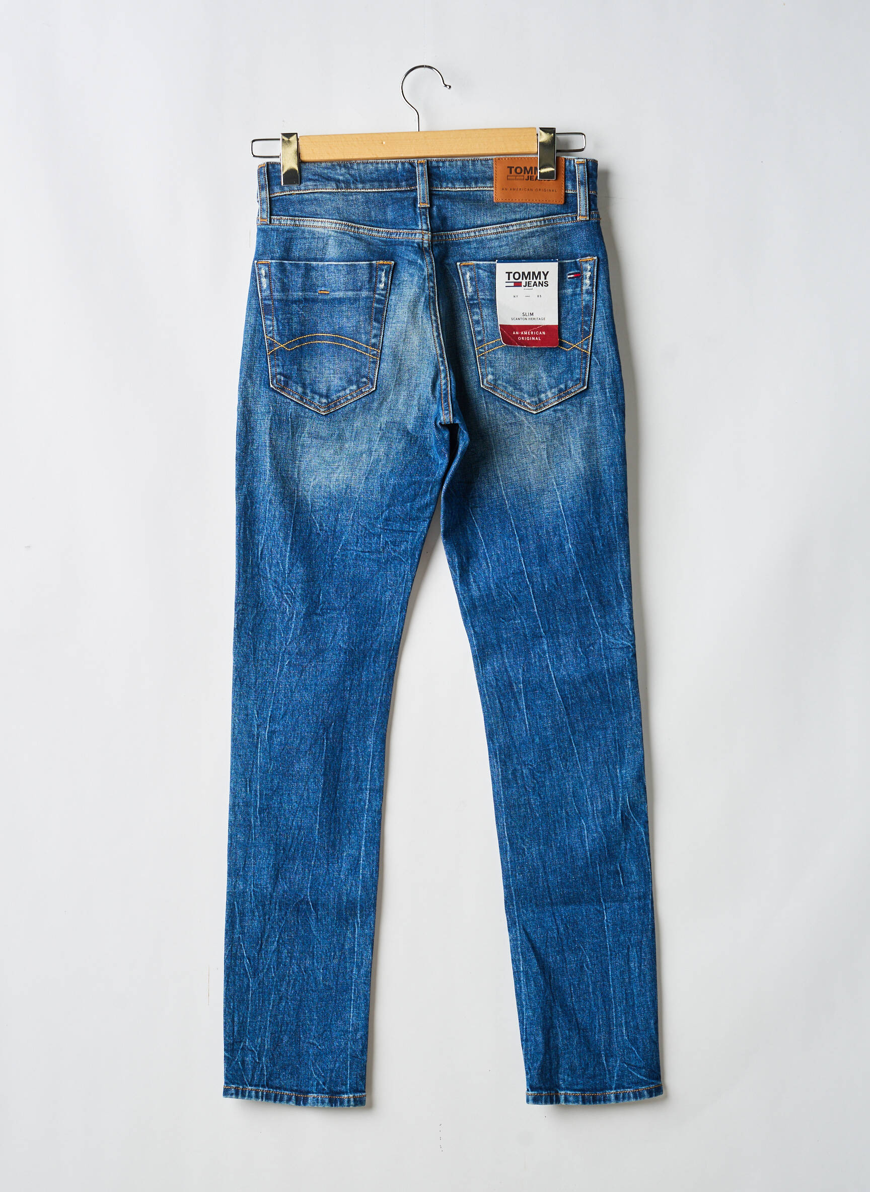 Jeans coupe slim stretch taille normale bleu TOMMY HILFIGER homme