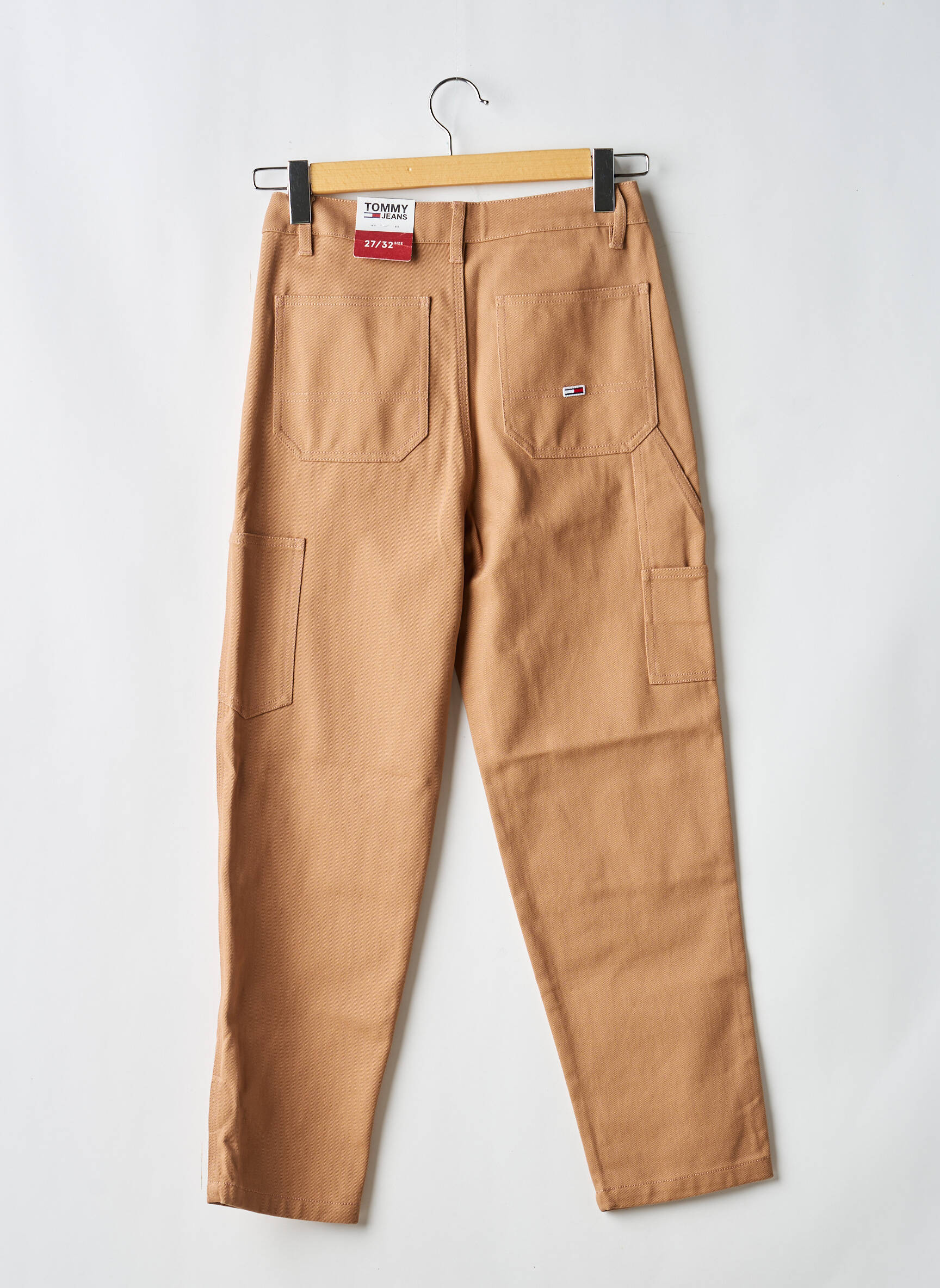 Pantalon droit stretch taille normale marron TOMMY HILFIGER homme