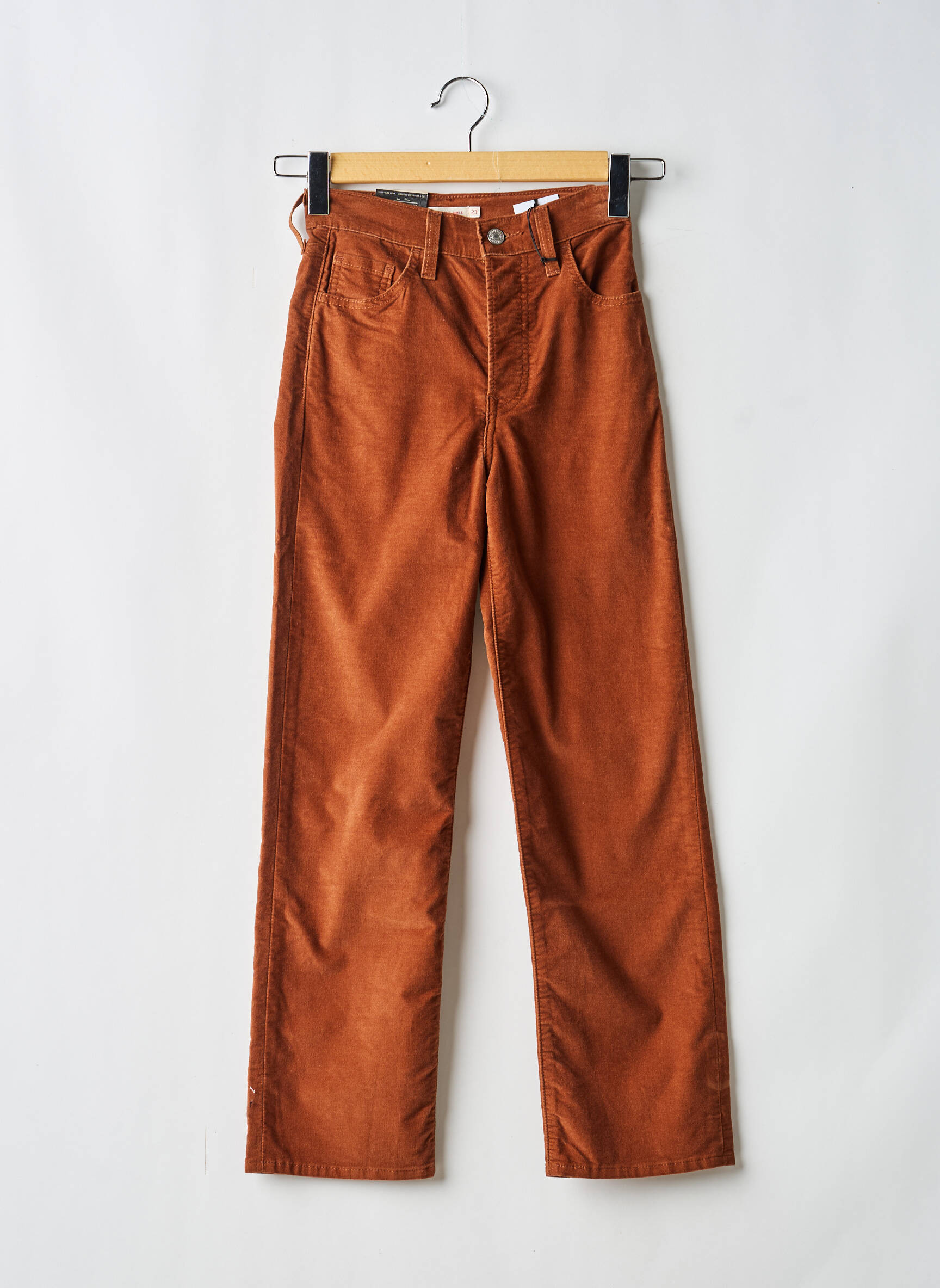 Pantalon droit stretch taille haute marron LEVI'S femme