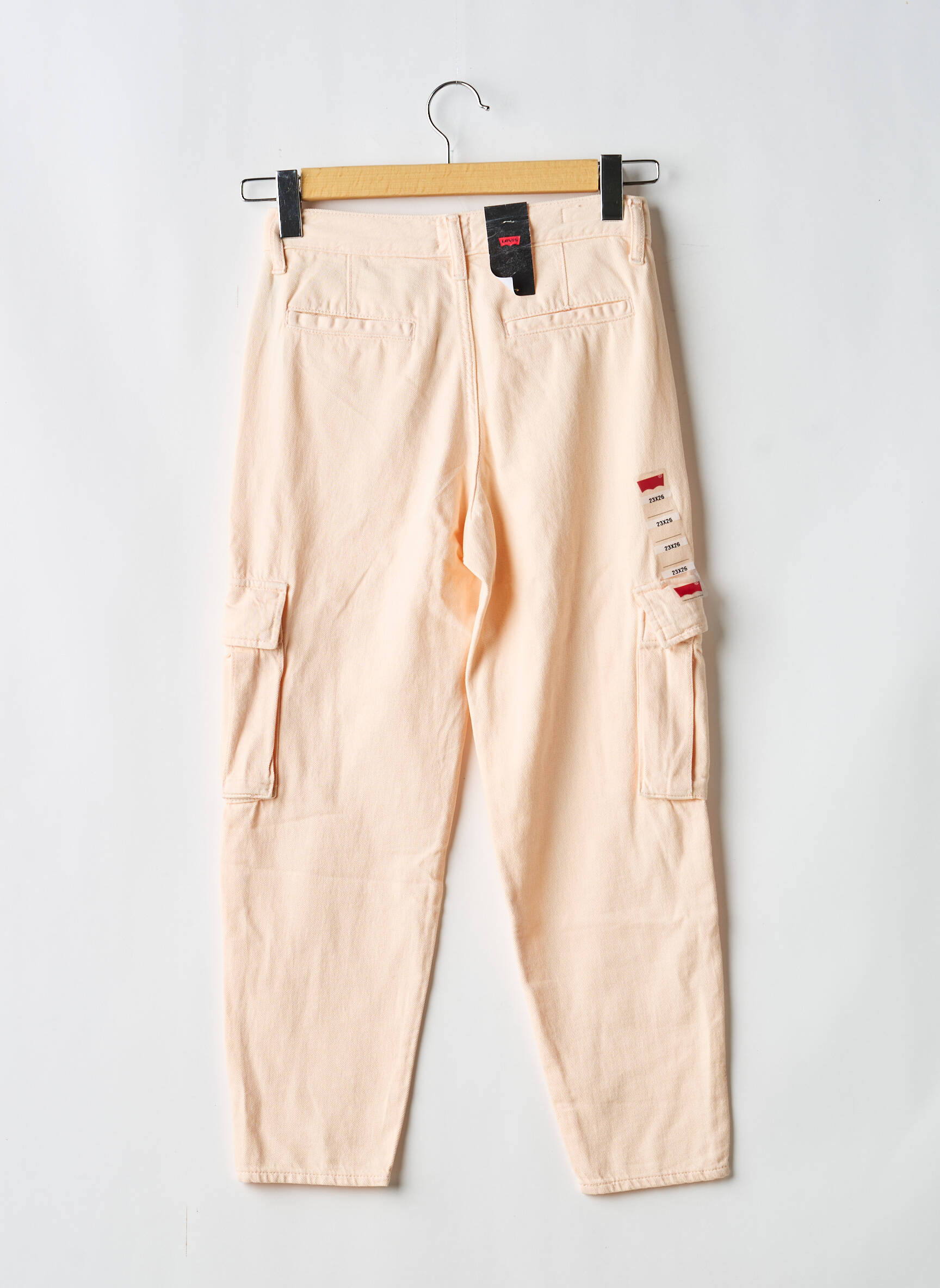 Pantalon cargo poches taille normale rose LEVI'S femme