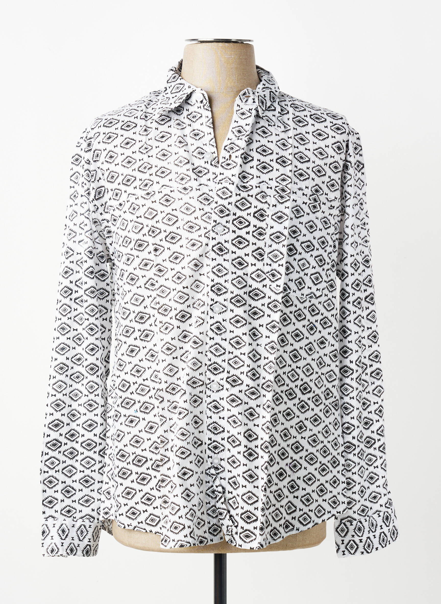 Chemise manches longues imprimé fantaisie blanc SINOE BY BAMBOO'S homme