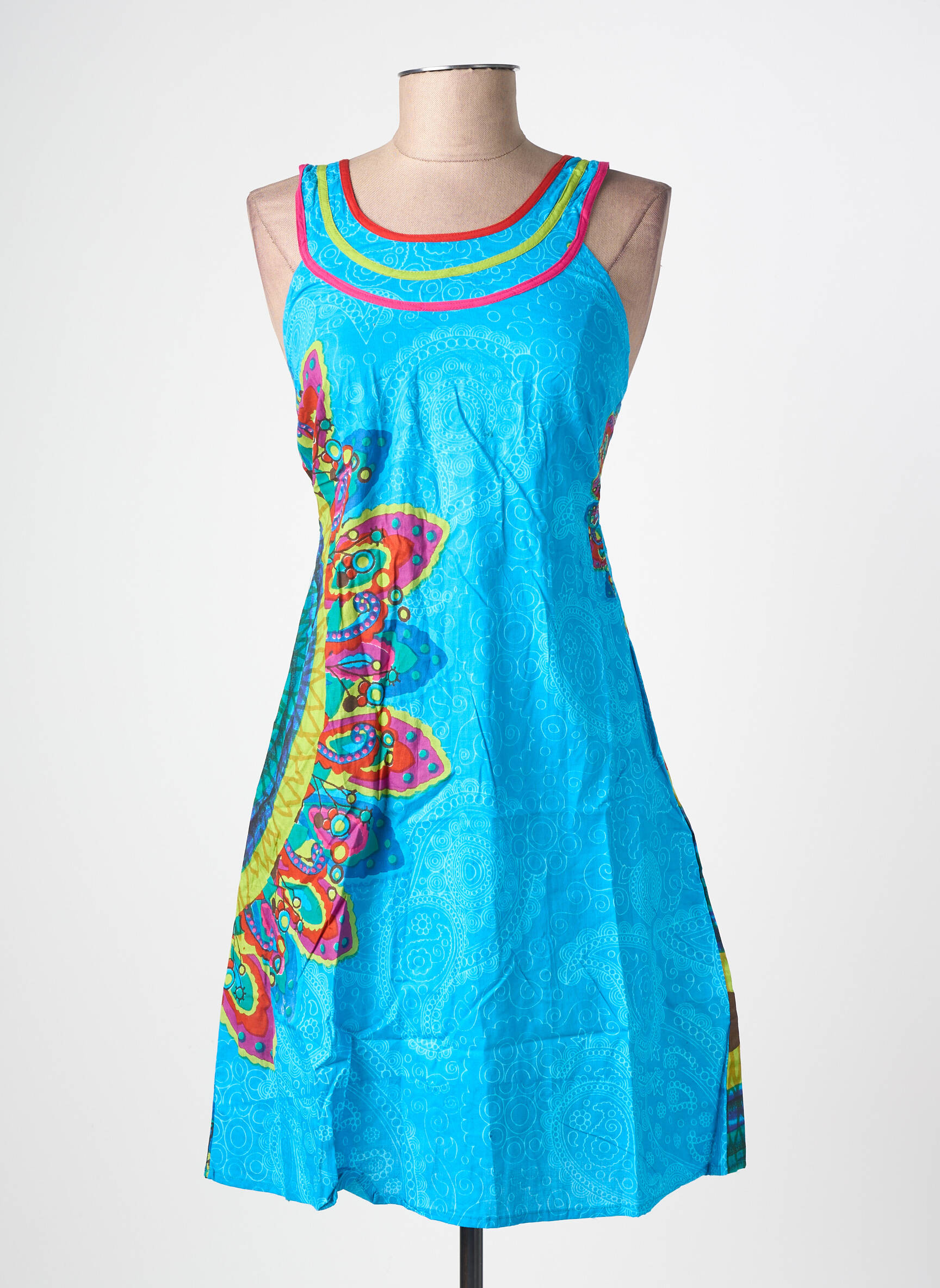 Robe courte sans manche sans manche bleu BAMBOO'S femme