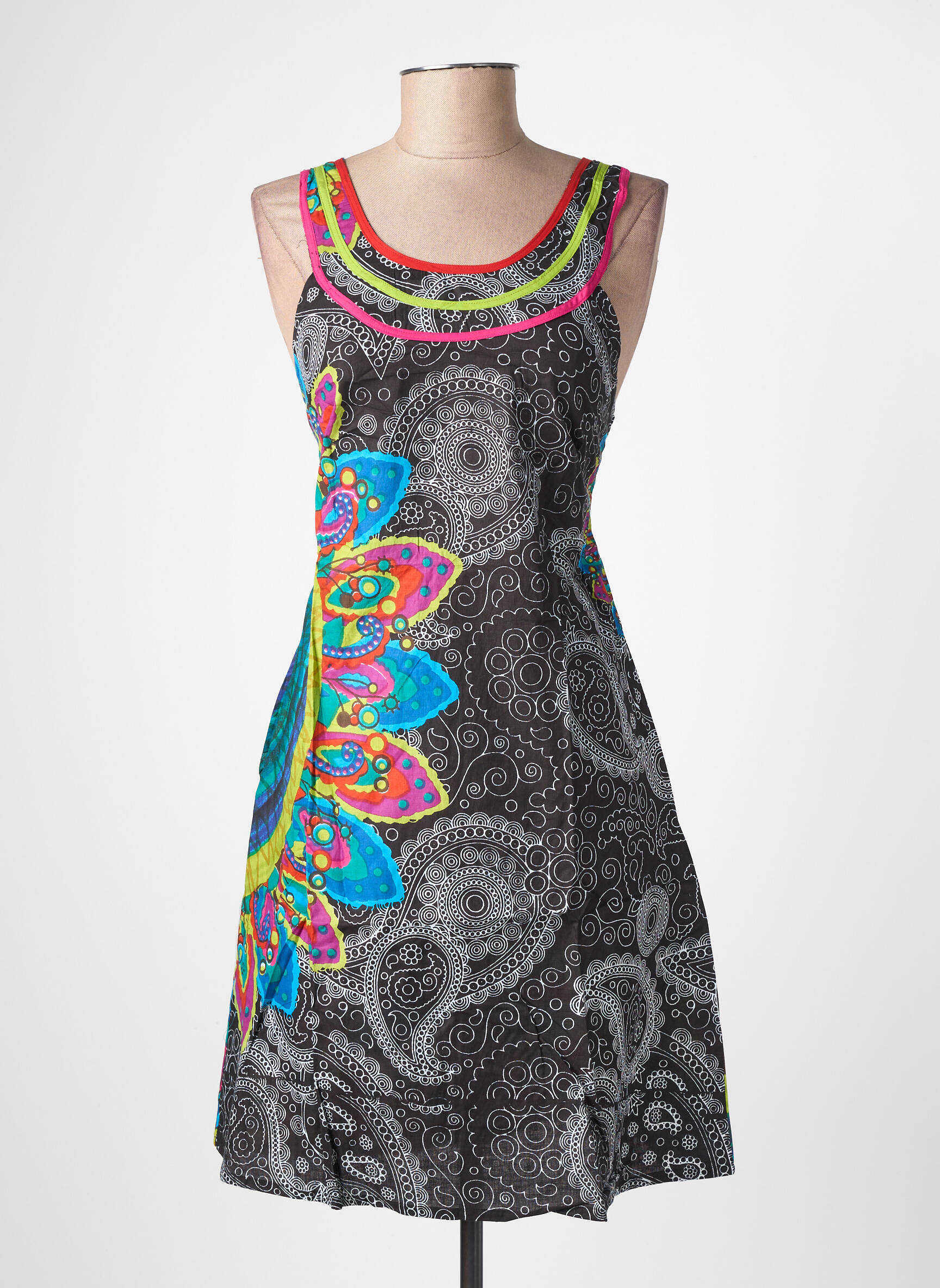 Robe courte sans manche sans manche noir BAMBOO'S femme