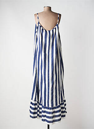 Robe longue coupe évasée fines bretelles bleu ESTEE BROWN femme