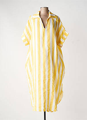 Robe longue manches courtes manches courtes jaune ESTEE BROWN femme