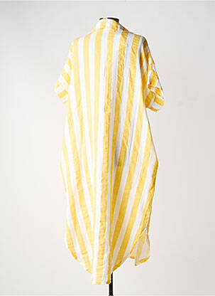 Robe longue manches courtes manches courtes jaune ESTEE BROWN femme