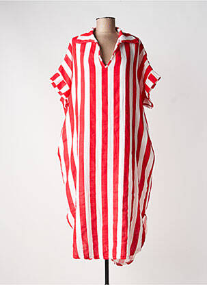 Robe longue manches courtes manches courtes rouge ESTEE BROWN femme