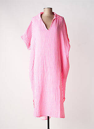 Robe longue manches courtes manches courtes rose ESTEE BROWN femme